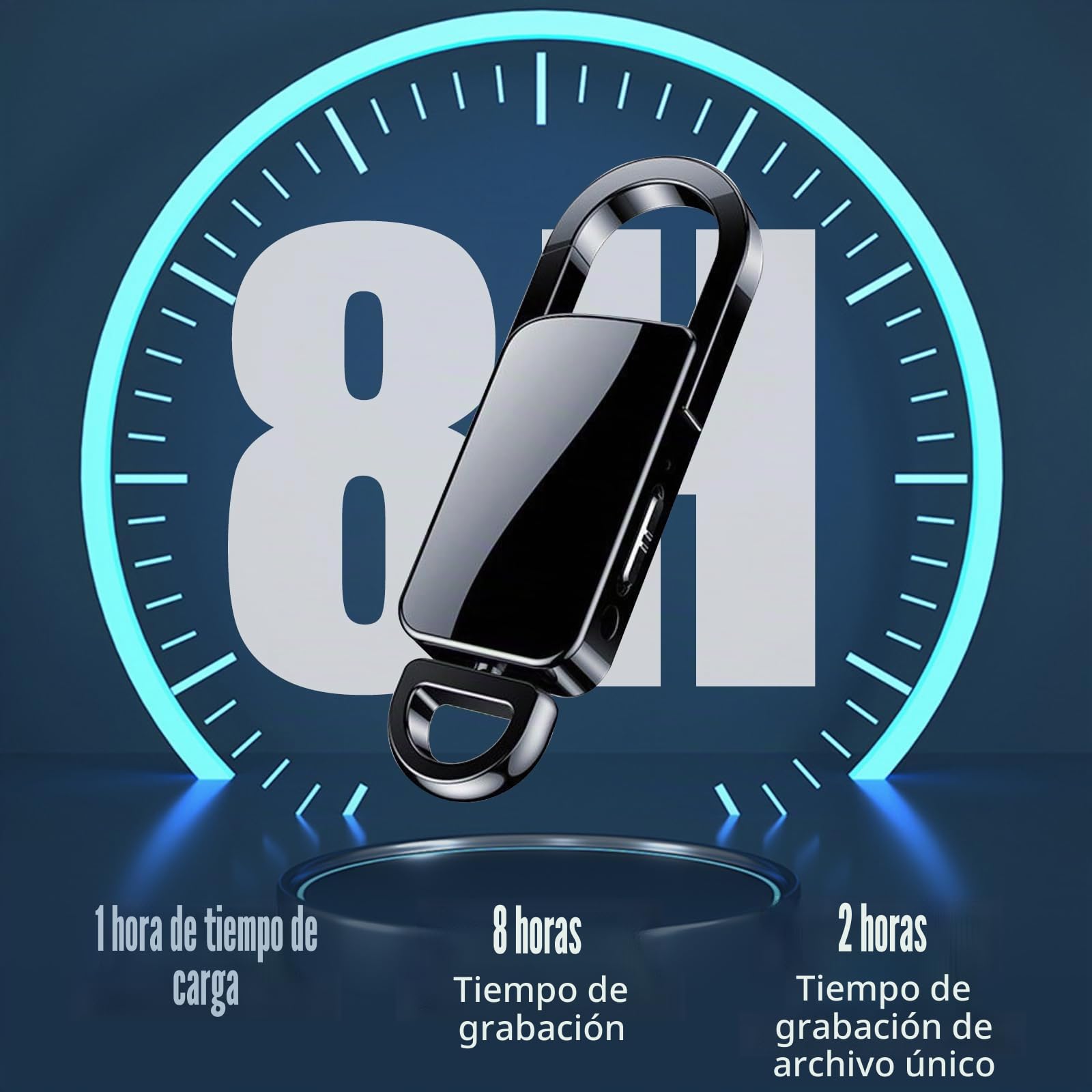 128GB Grabación de Voz Mini, 1500 Horas de Grabació y Reproducción, Reducción de Ruido Triple y Micrófono de 360°, Batería de 8 Horas de Duración para Reunione