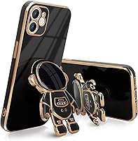 Vista 1 de Funda compatible con iPhone 12 Bonita Diseño de Soporte de Astronauta en 3D Protección de Cámara A Prueba de Golpes Cubierta Trasera Suave para Negro