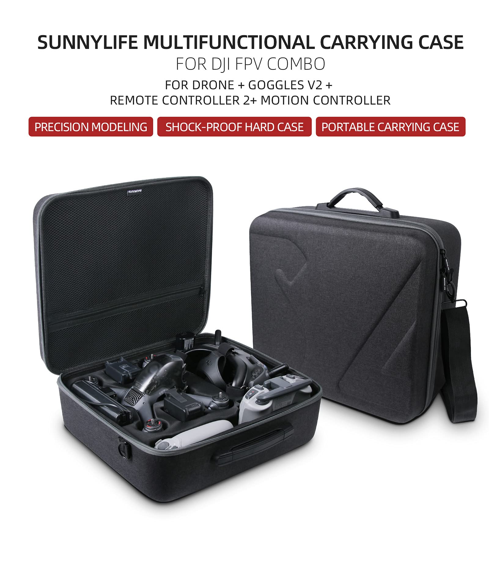 Borsa portaoggetti per DJI FPV Combo portatile a mano, accessori Drone cuffie V2 Radiocomando 2 Controller di Movimento Valigetta