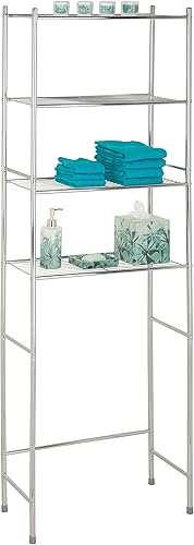 Miniatura 5 de Honey-Can-Do Estante de ahorro de espacio de 4 niveles, cromado, 24.02 pulgadas de largo x 11.02 pulgadas de ancho x 67.72 pulgadas de alto y