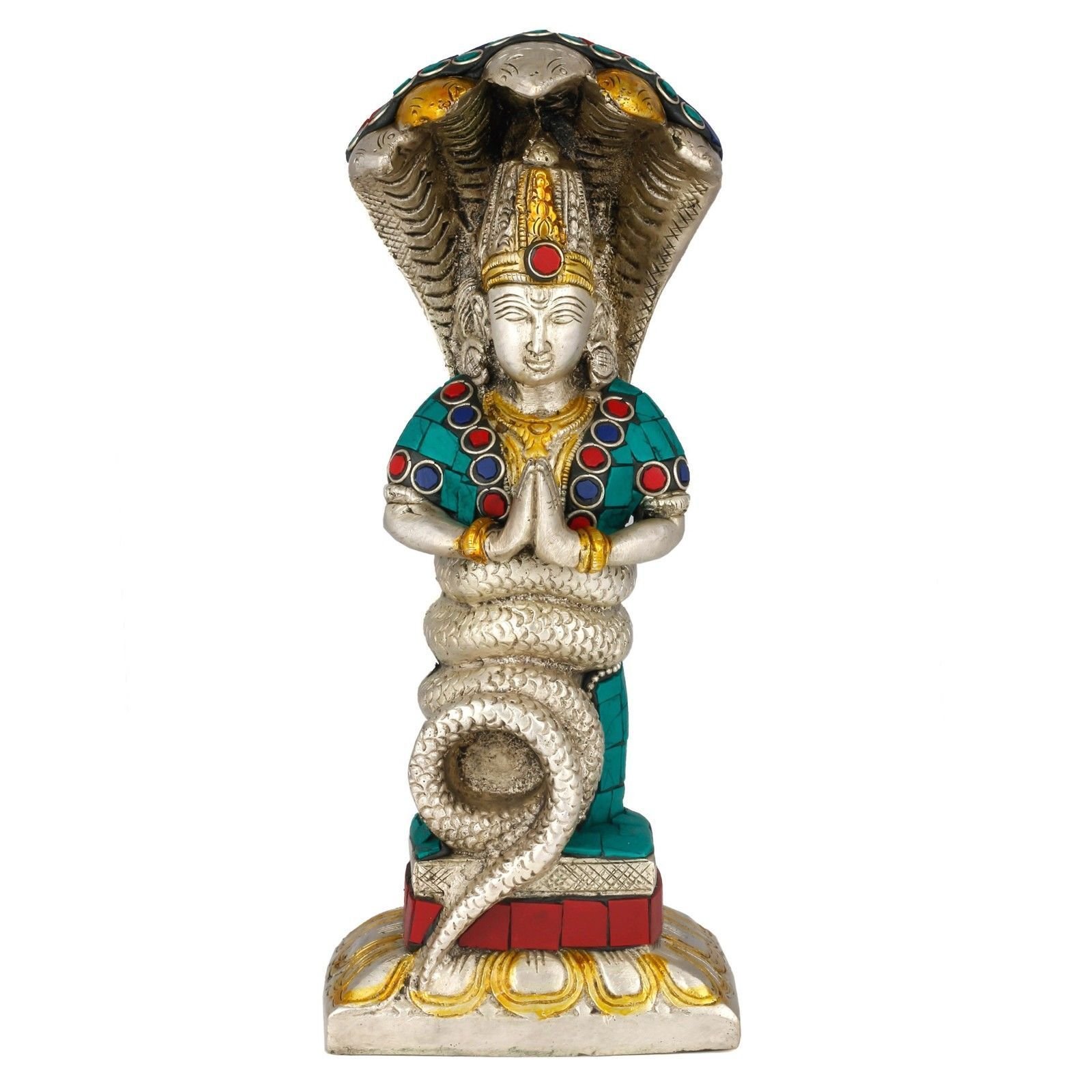 Amazon｜22cm Patanjali Statue Hindu God Brass Statue Stone Inlay