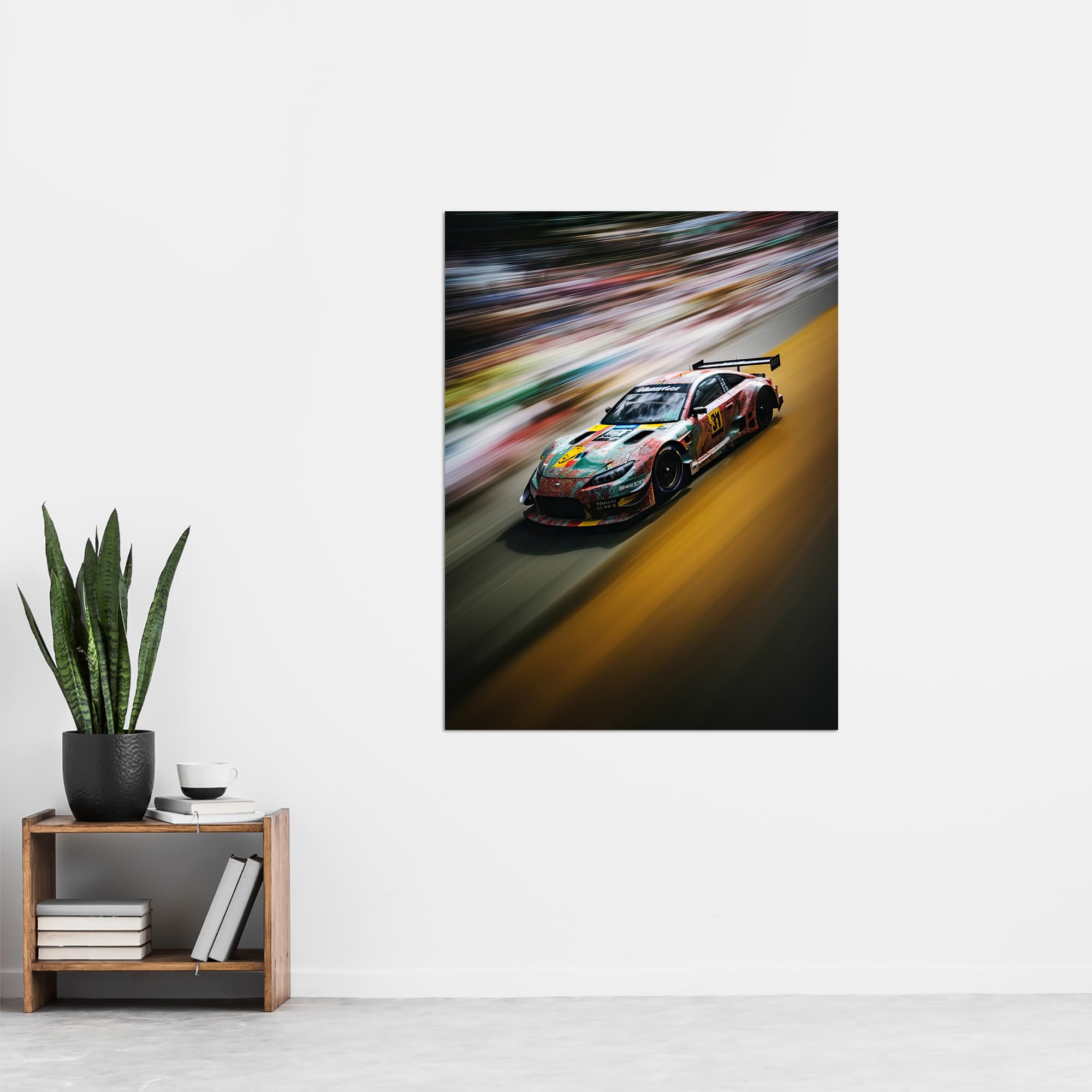 Artery8 Motorsport Sports Car Racing Motion Blur Speed Artwork Extra Large XL Wall Art Poster Print, Unframed 24X32", 81L x 61W cm - Image 4