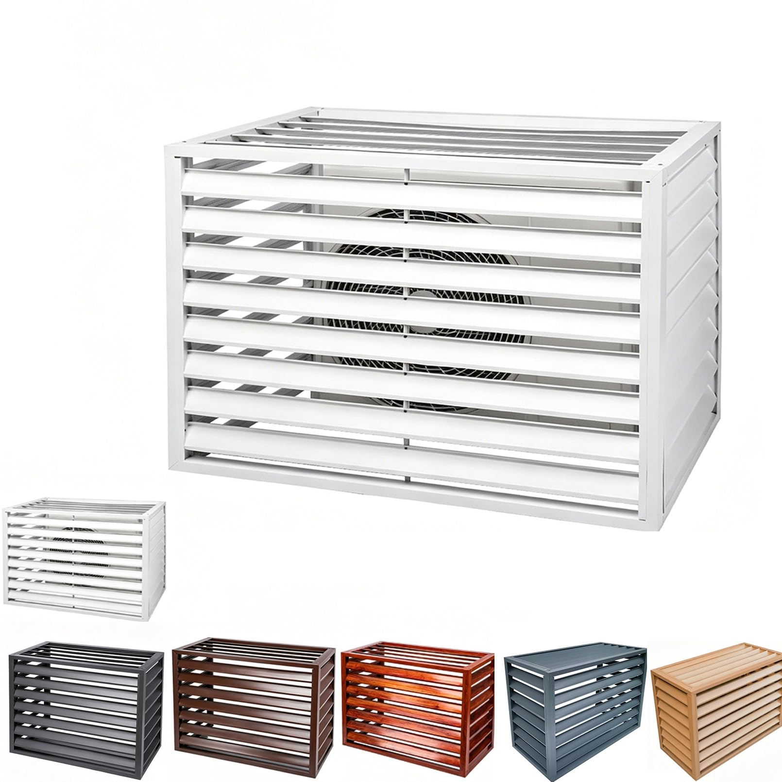 Aluminum Air Conditioner Cover，Aluminum Central Air Conditioner Protection Cover for Outside Units，Outdoor Noise Reduction，Suitable for Outdoor-White B-100 * 70 * 50(1.5p)