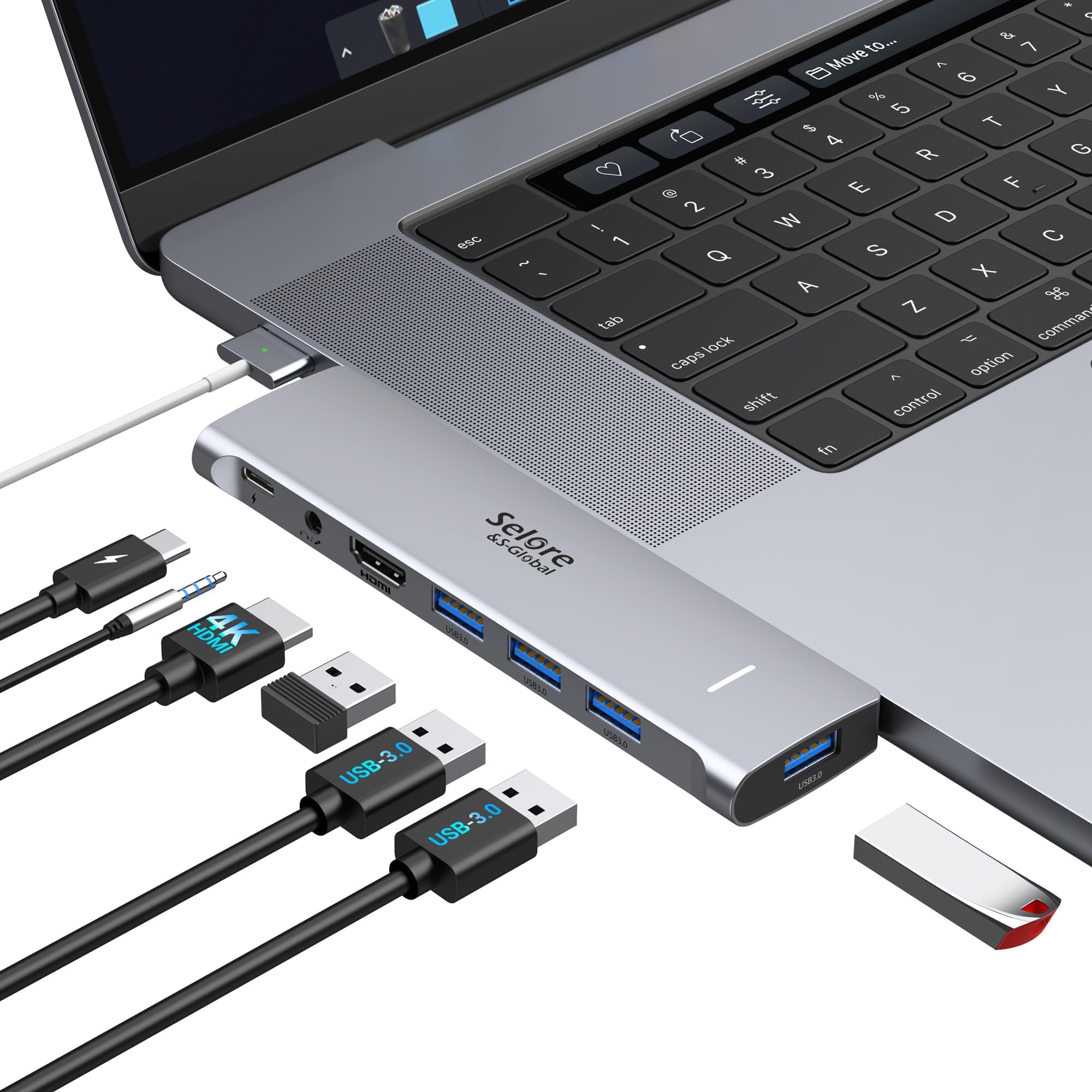 Adaptateur Macbook Pro/Air, Adaptateur Mac 7 en 1 Compatible avec MacBook Pro 20222016 MacBook