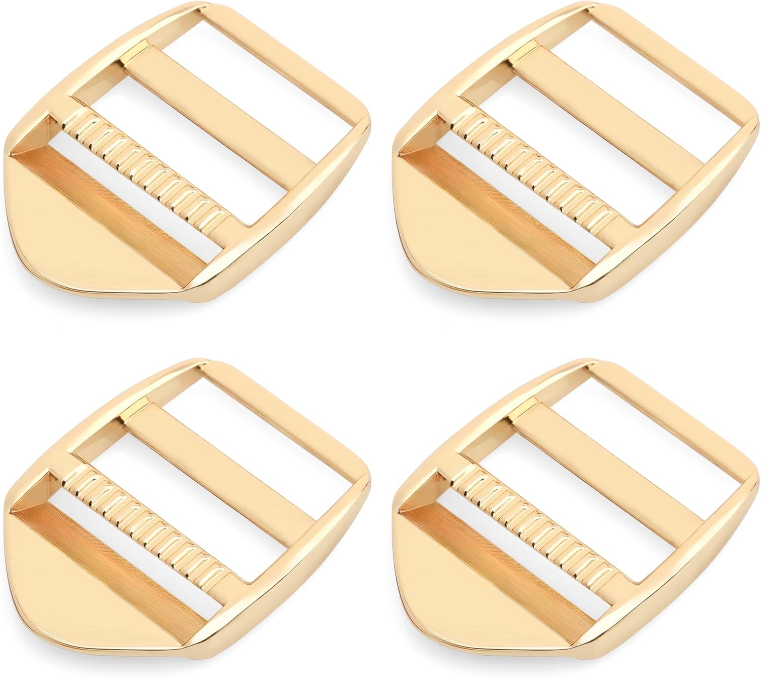 CRAFTMEMORE 1 Inch Metal Ladder Lock Tri-Glide Tension Lock Slide Buckle for Adjustable Backpack Strap 4pcs SC08