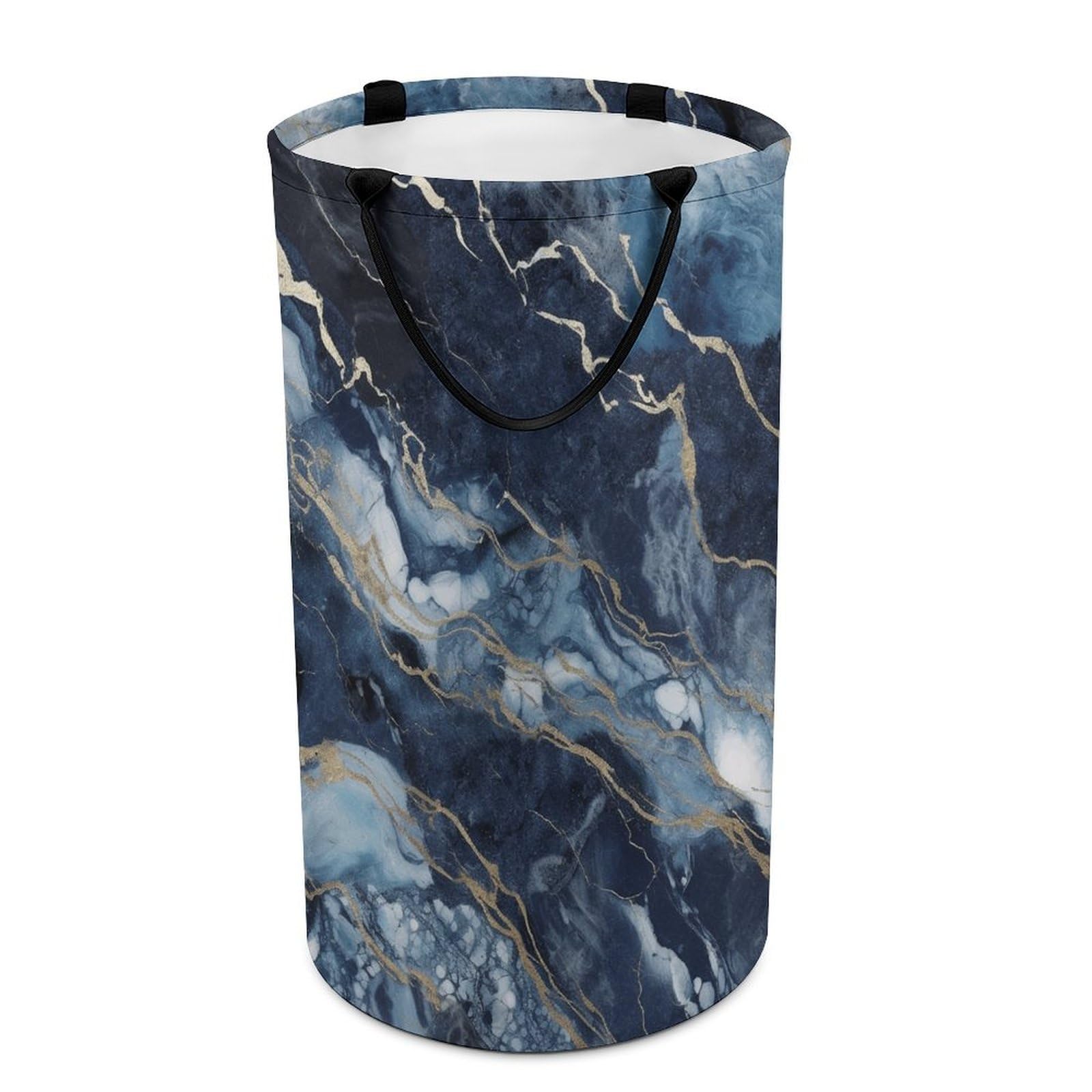 Panier à linge grand panier de rangement pour jouets marbre bleu marine
