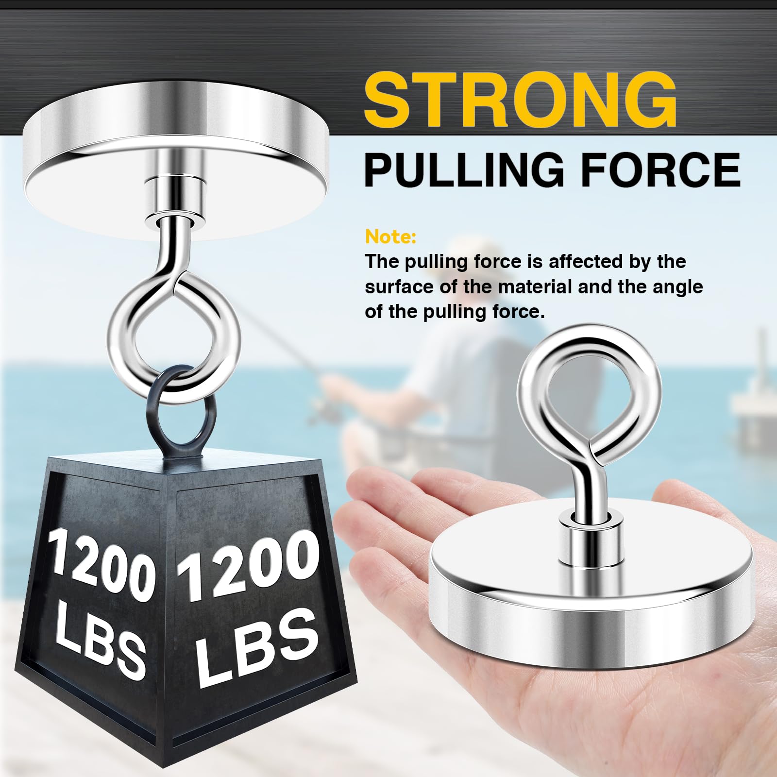 1200 Lb Fishing Magnet - Powerful Lift Magnet -4