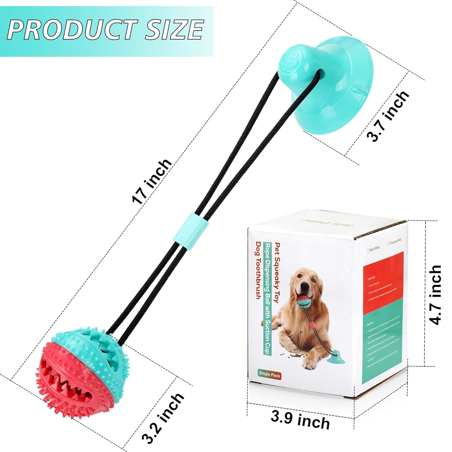 KINETIKITCH Dog Chew Toys for Aggressive Chewers, Puppy Teething Rope & Treat Dispensing Ball, Interactive Puzzle Toys for Small & Large Dogs, Mental Stimulation, Chew Toys for Puppies & Training 2