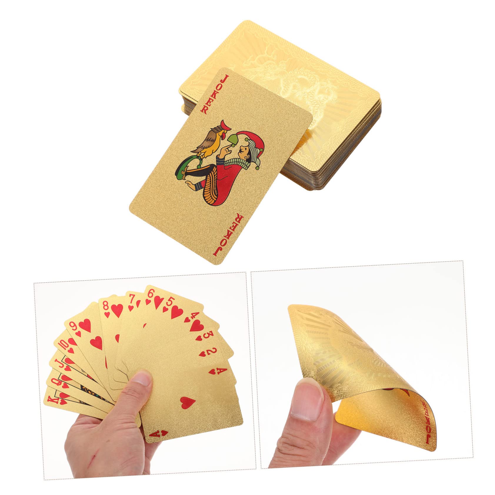 TOYANDONA 3 Pezzi1 Giocando a Carte Carta Da Gioco Impermeabile Carte Da Gioco Da Tavolo Chip Di Gioco Punteggio Carta Da Gioco Del Poker Strumento Per Feste Di Poker Drago Pvc
