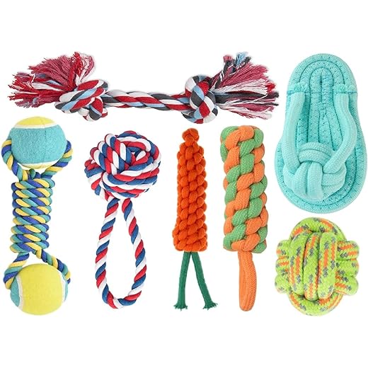 Agirav Dog Rope + Chew Toys Combo Pack of 7