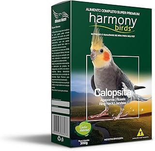 Ração para Calopsita Natural (sem corantes) Extrusada - Harmony Birds SUPER PREMIUM - 300 g