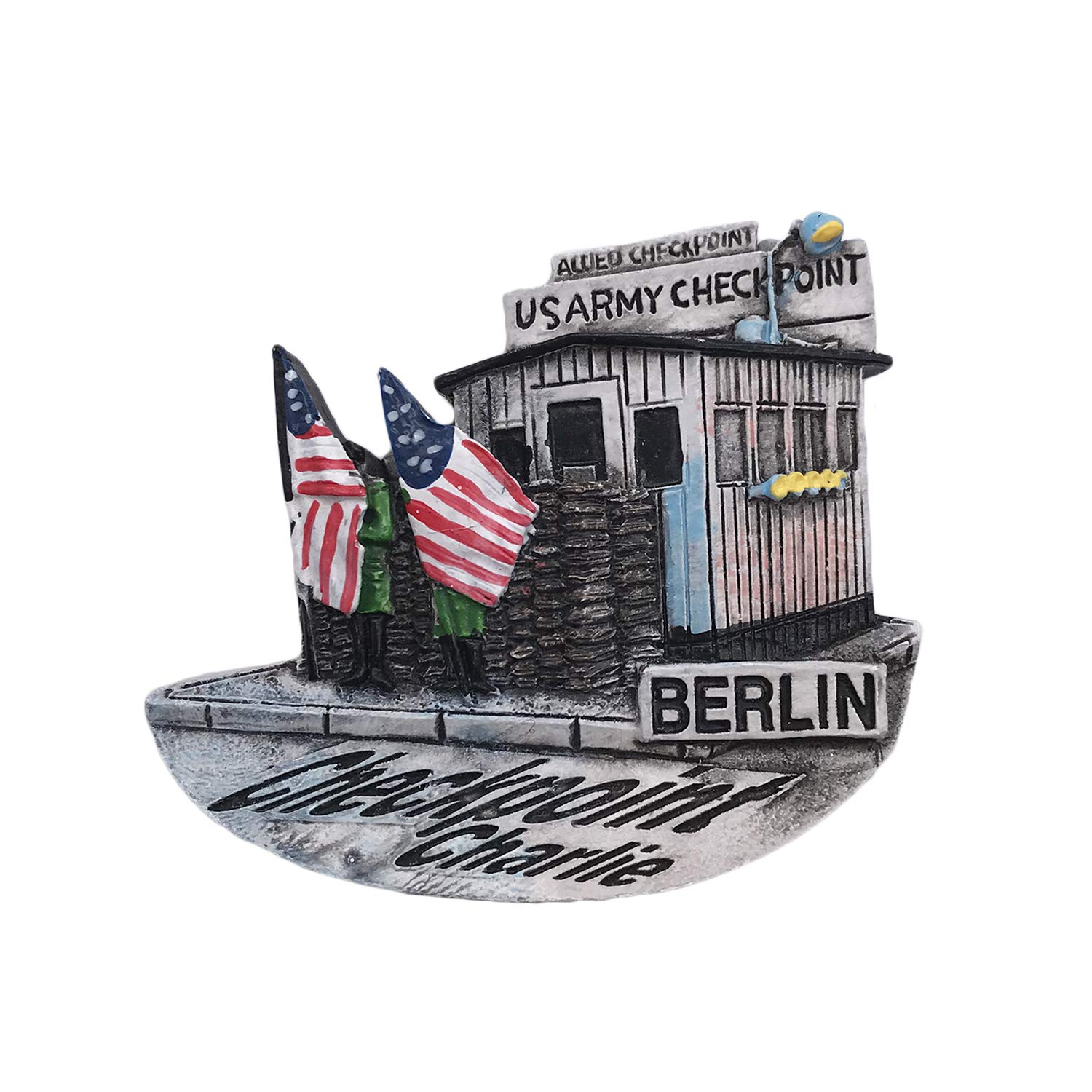 Wedarego Berlin Germany Checkpoint Charlie 3D Refrigerator Magnet Tourist Souvenirs Resin Magnetic Stickers Fridge Magnet Home & Kitchen Decoration From China