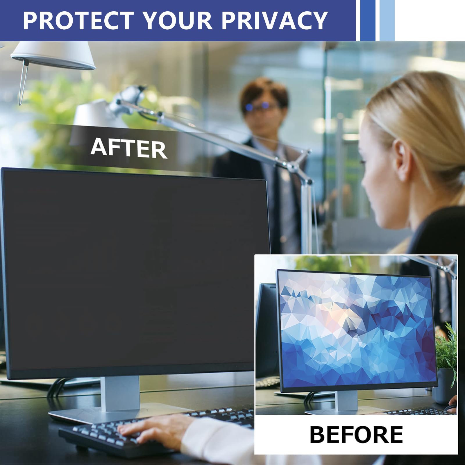 Protector de Privacidad de Pantalla de Computer de 18.5 Pulgadas, Privacy de Film Extraíble, Anti-Espía, Anti-Arañazos, Anti UV, para Computer de 18.5 Pulgadas, Relación de Aspecto 16:9