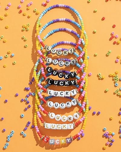 Miniatura 3 de Deinduser 1400 cuentas de letras  Cuentas redondas plateadas para pulseras  Cuentas de letras acrílicas para hacer joyas  Cuentas de letras para