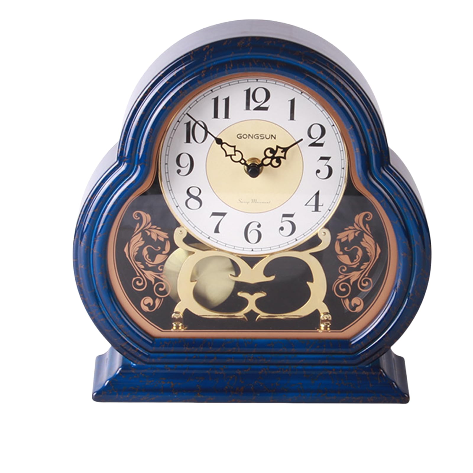Mantel Clock Decorative Chime,Battery Operated - Silent Mantle Clock,Desk Clock for Table Decor, Retro Mantel Clock Battery Operated for Fireplace Mantel, Living Room, Bedroom,Desktop Decoration