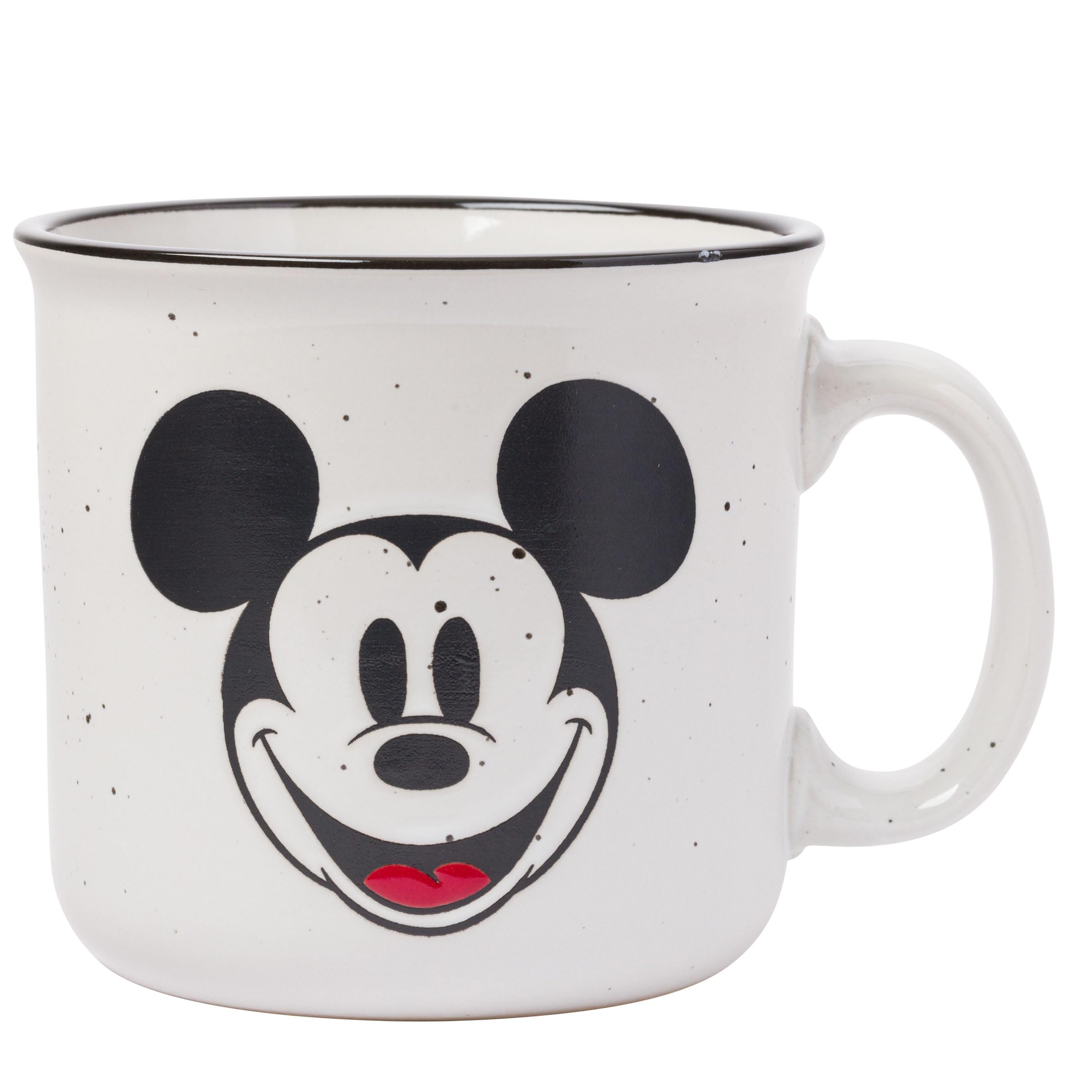 Silver Buffalo Disney Mickey Mouse Smile Wax Resist Ceramic Camper Mug, 20 Ounces