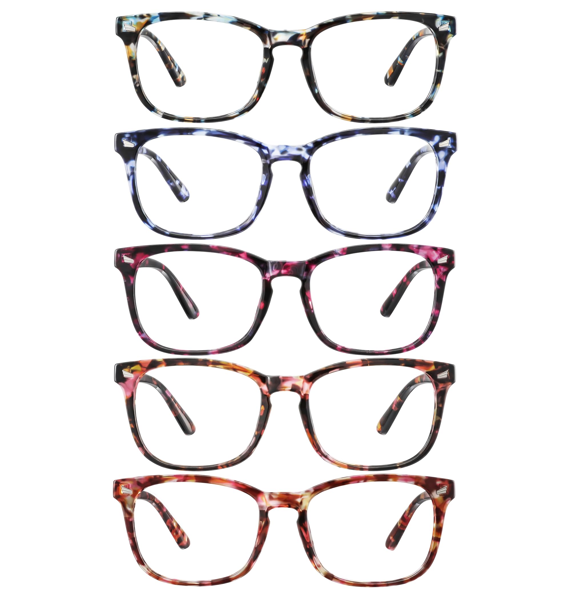 Lesebrille für Damen und Herren, blaues Licht, blockiert UV-Licht, 5 Stück