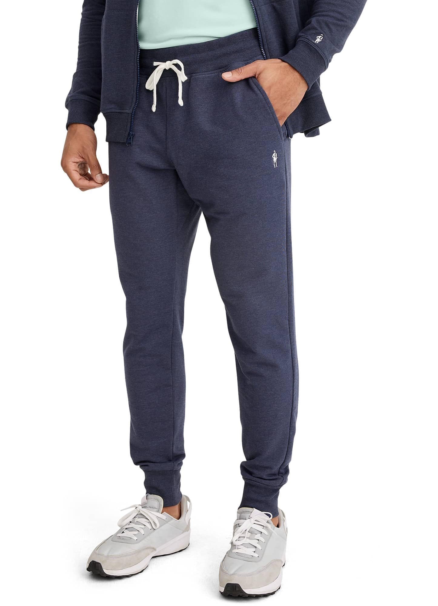 Jockey Men's Loungewear Cotton Blend Fleece Jogger, True Navy Heather, L