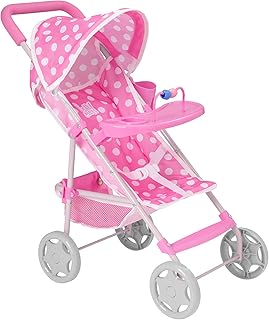 Dolly Tots Playtime Pushchair | Childrens Stroller With Removable Play Tray | Childrens Baby Doll Stroller Toy Umbrella Fold Stroller | Role Play Toy Dolls Buggy Pushchair | Ages 3+