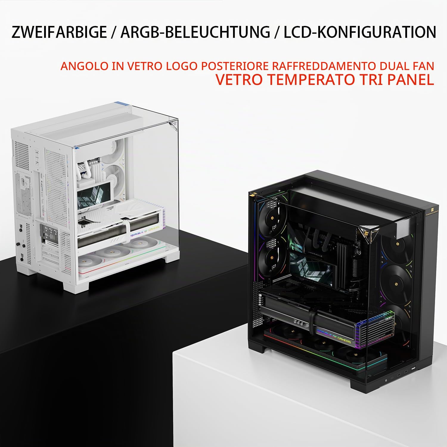TR-Thermalright A70 - Case panoramico in vetro, gestione dei cavi nascosta, montaggio senza attrezzi, supporta schede madri ATX, M-ATX e ITX e schede grafiche fino a 420 mm, progettato per desktop da