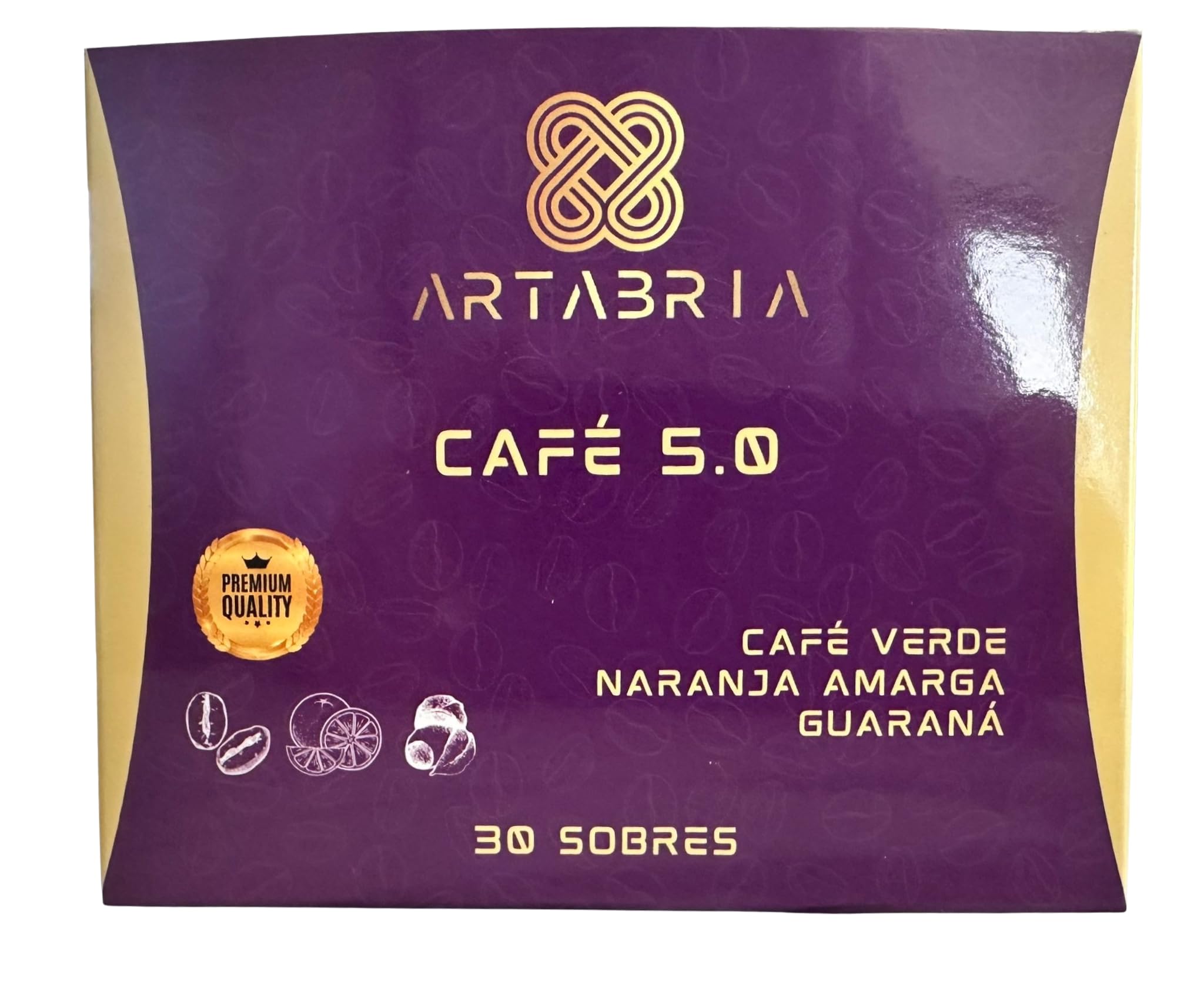 Café Funcional 5.0 | Nutracéuticos | 30 Sobres Individuales | Estimulan el Metabolismo Aumentando el Gasto Energético Cafe ARTABRIA Con Café Verde (ácido clorogénico ACG), Naranja Amarga y Guaraná