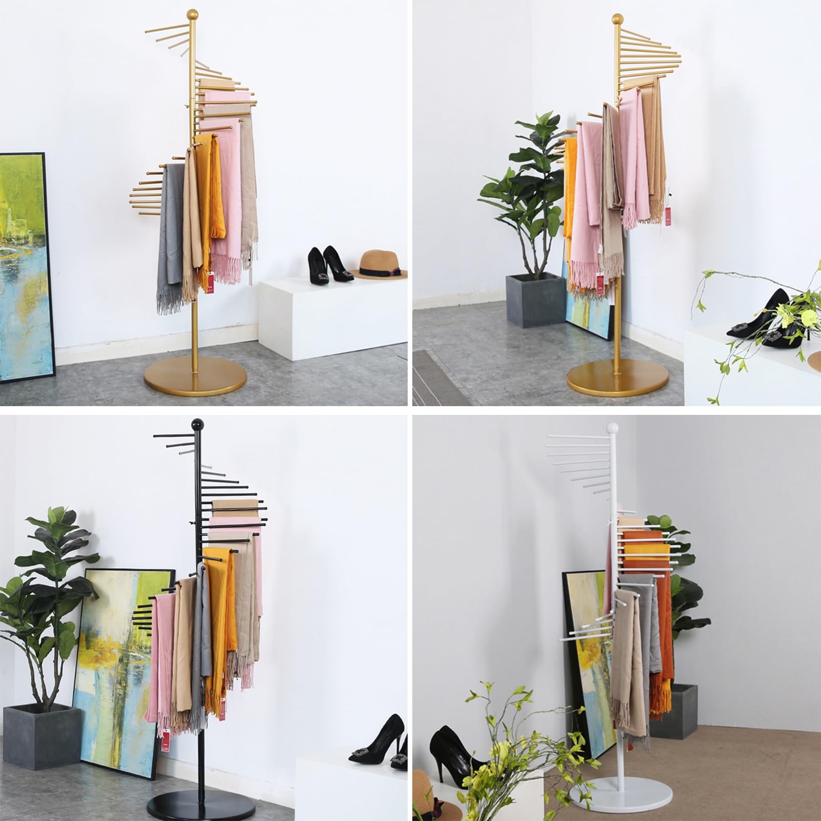 Metalen Sjaal Houder Display Stand Accessoire Organizer Rack Spiraal Ontwerp Ruimtebesparende Planken 42CMx170CM Kledingwinkel Lint Organizer Rack Opknoping Bar