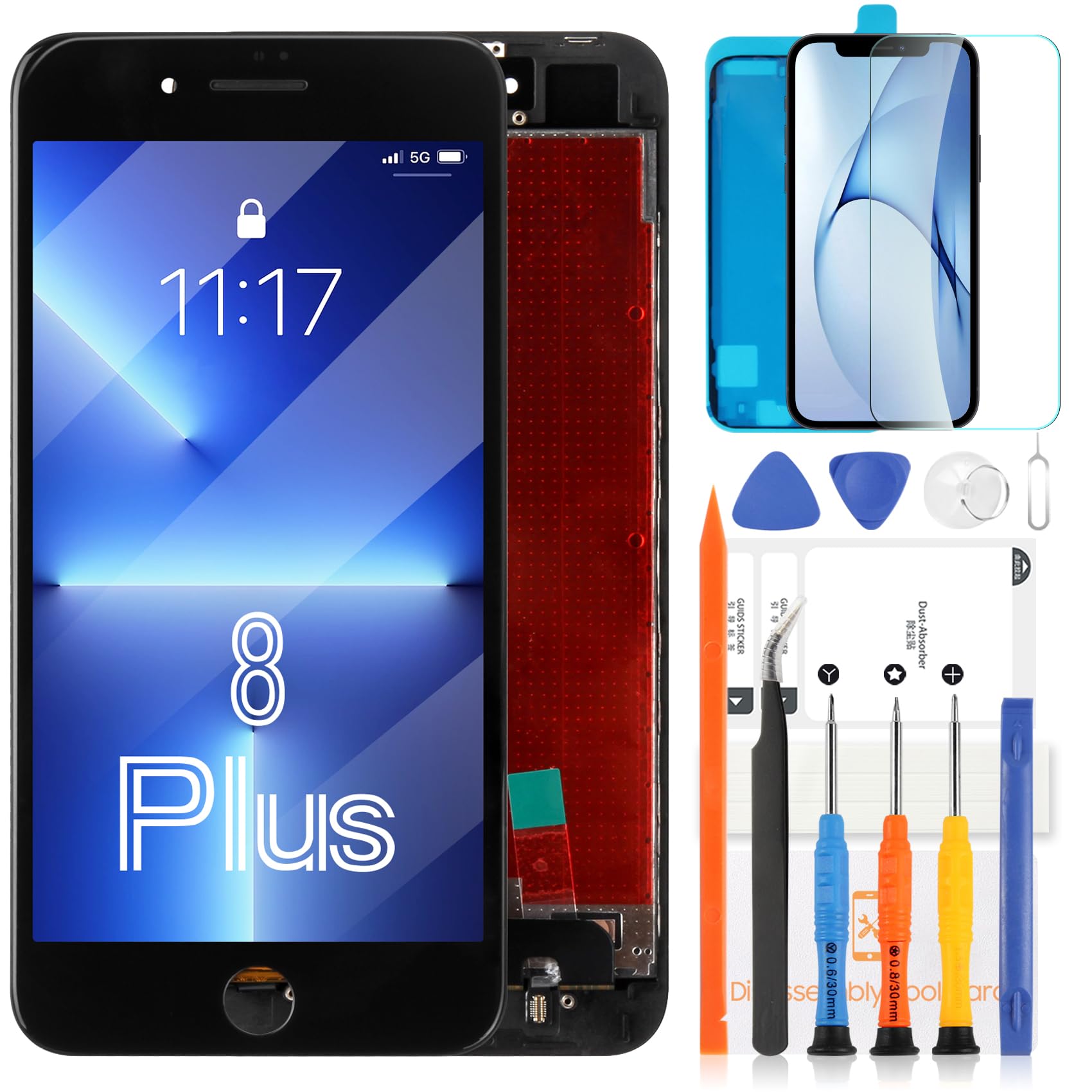 Amazon.com: Para iPhone 8 Plus Pantalla de Reemplazo Negro 5.5