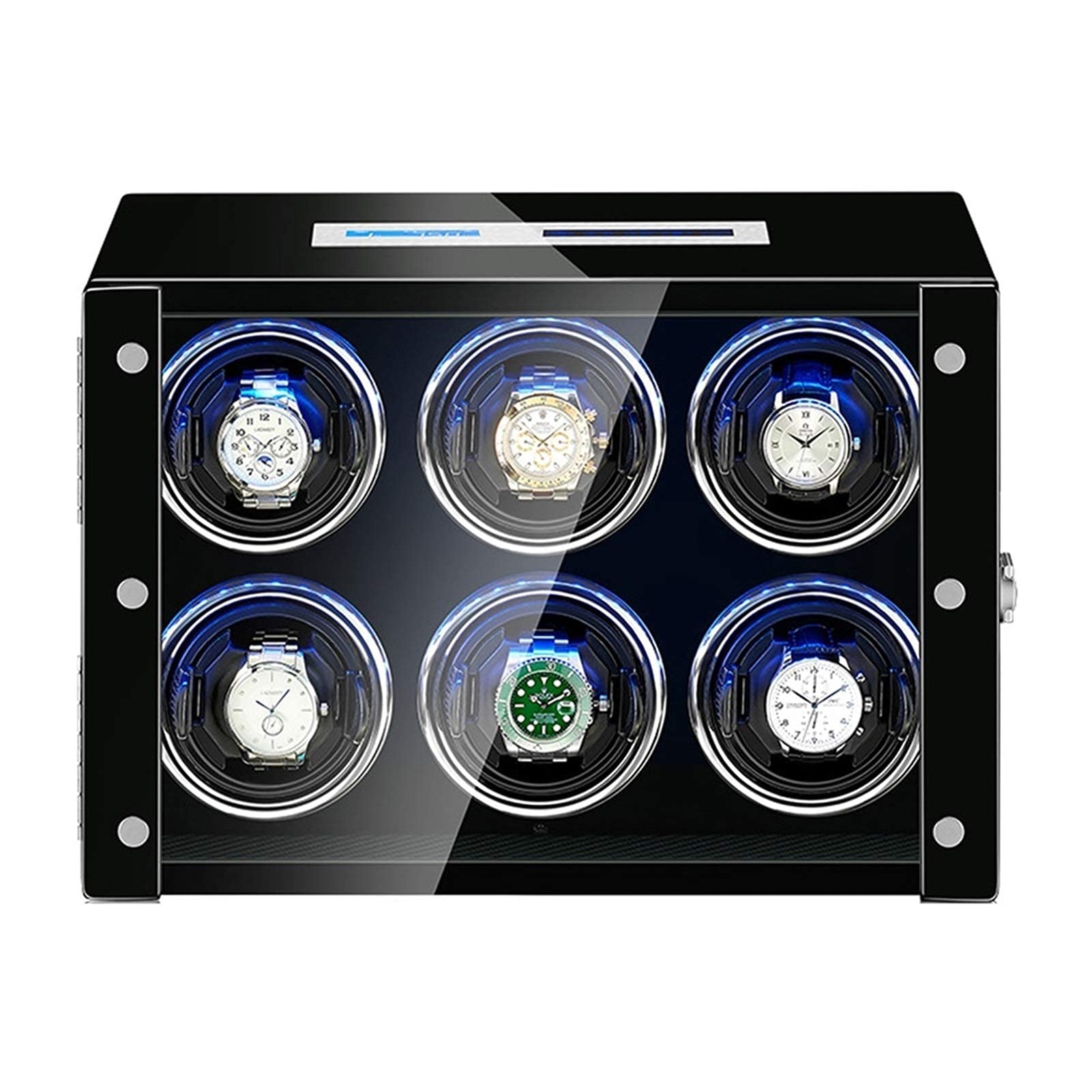 NZPOST Watches and Jewelry Automatic Watch Winder for 6 Watches LCD Touch Screen Quiet Motor Remote Control Adjustable Watch