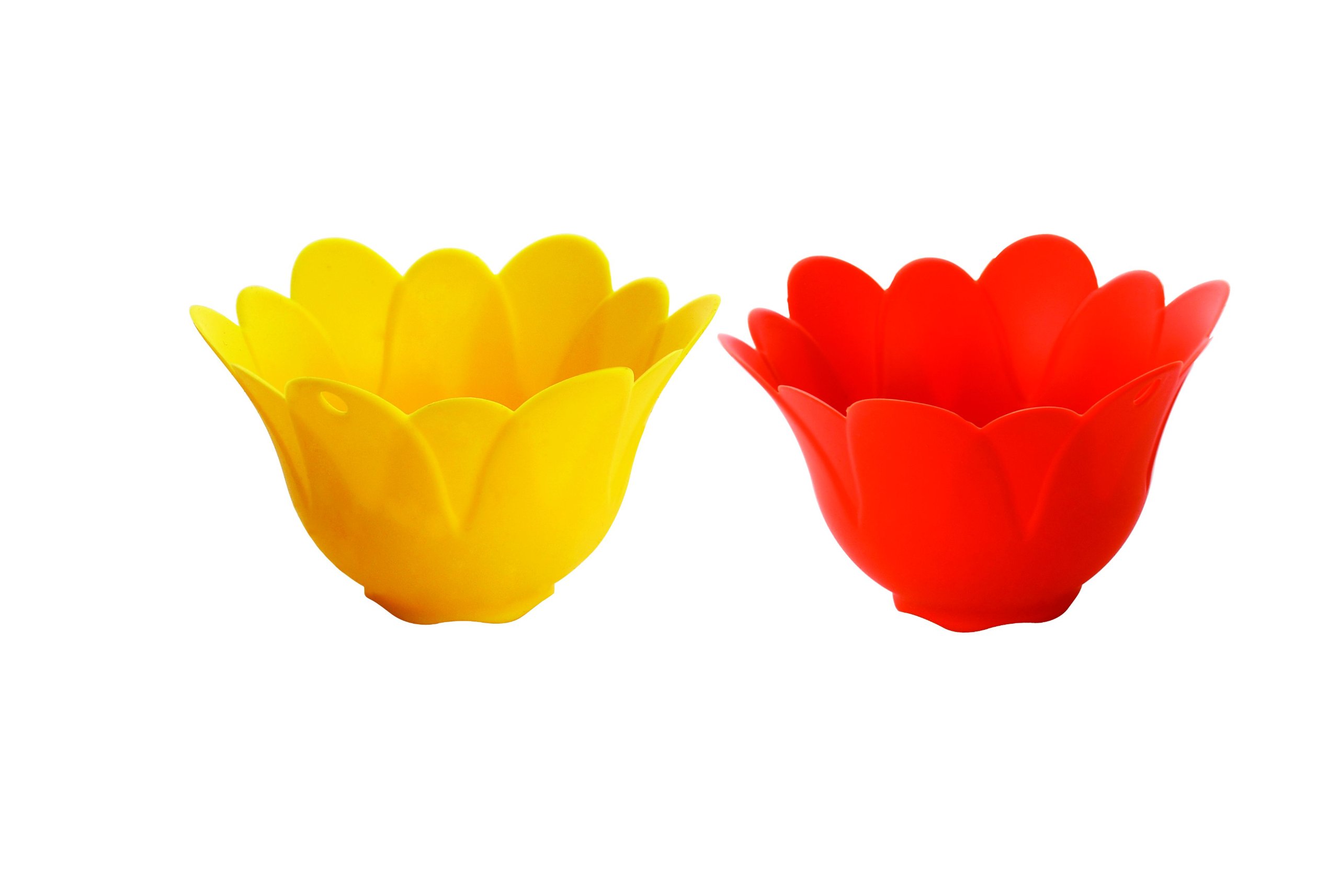 SiliconeZone Non-Stick Silicone Egg Poacher (2-Pack), Orange/Yellow