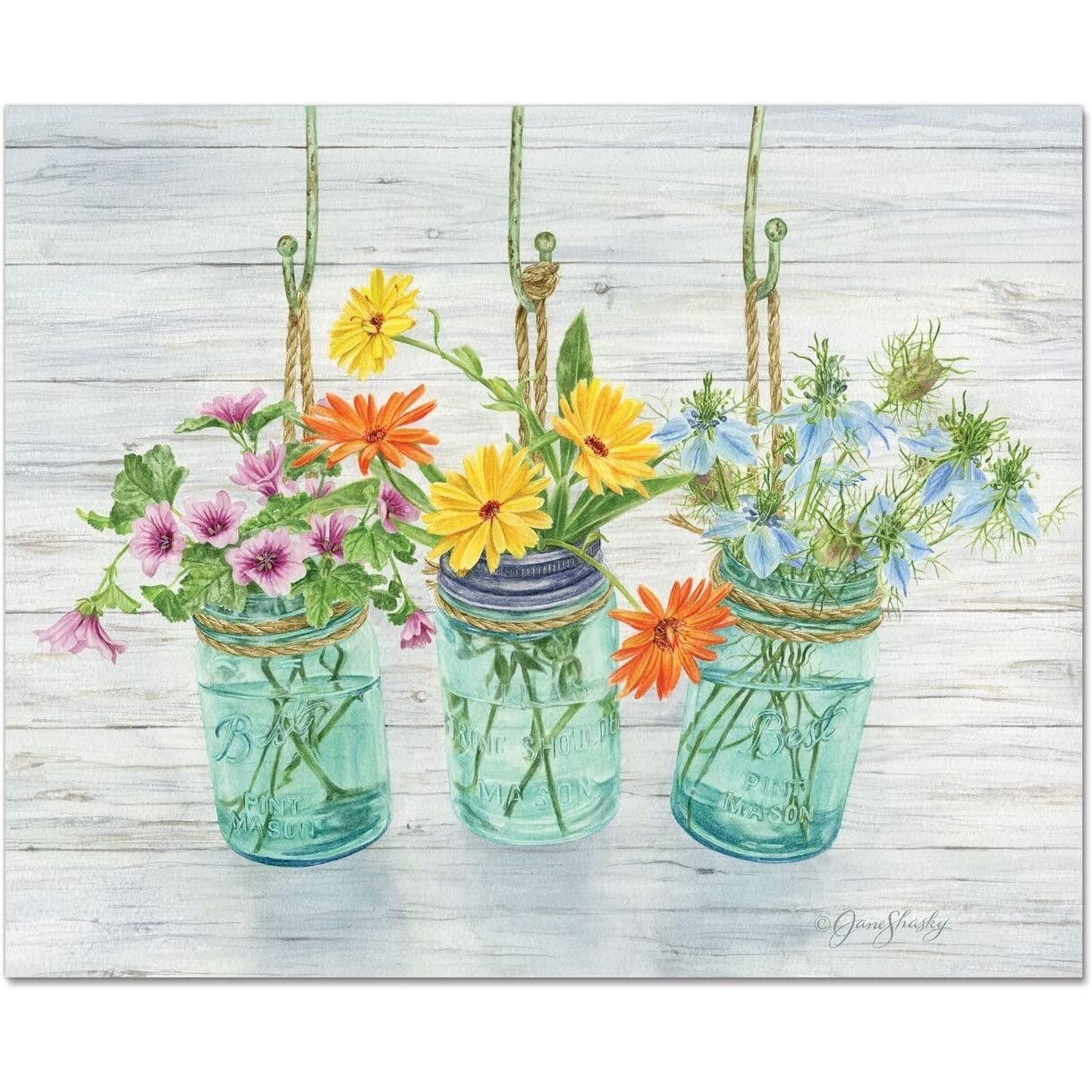 Flowering Herbs 3mm Heat Tempered Glass Cutting Board 15" X 12" Made in The USA Dishwasher Safe Multi Color