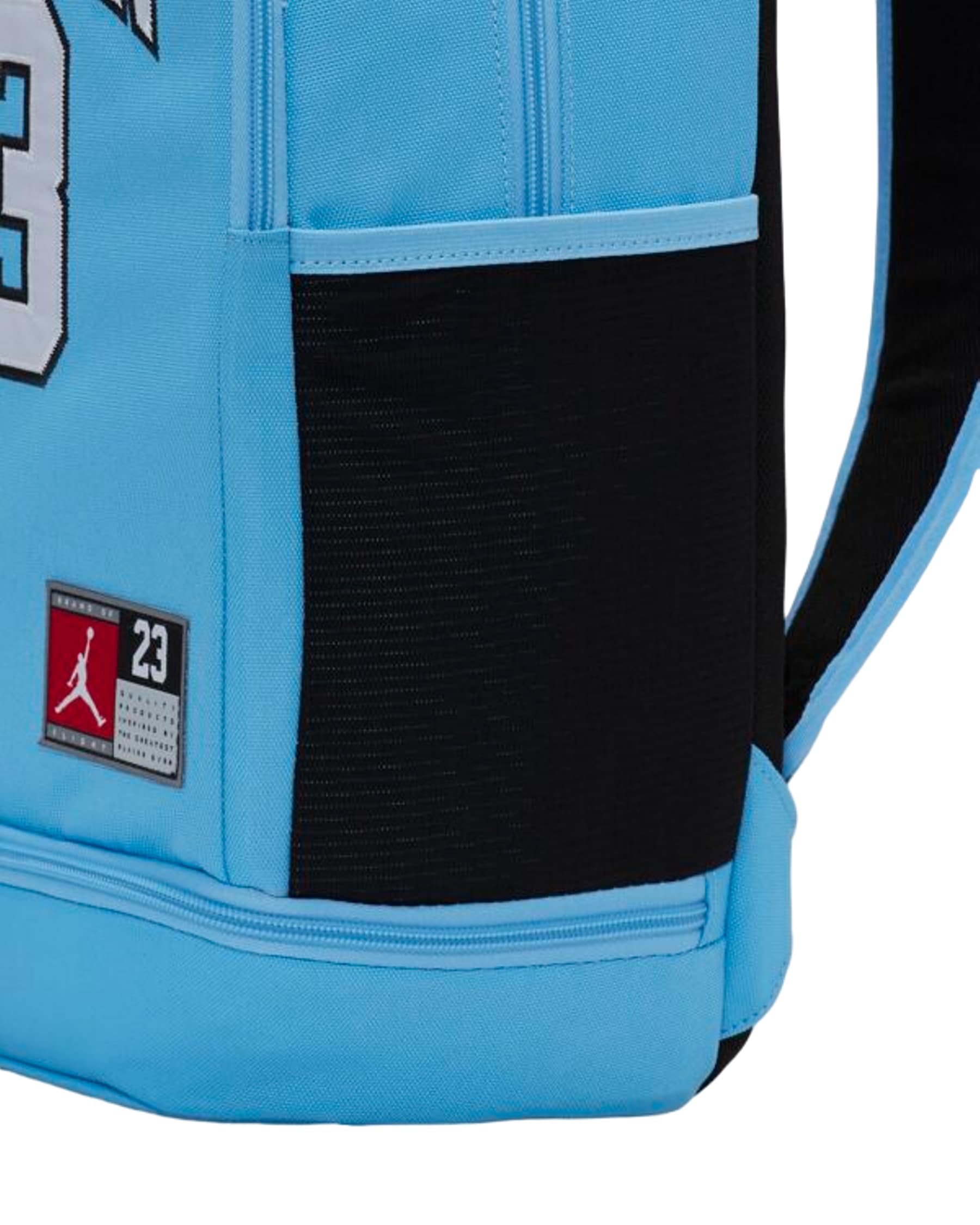 PRESTIGE & DELUXE Zaino compatibile con Jordan Azzurro, Schienale E Spallacci Imbottiti - tasche interne - per sport università gita e tempo libero Dim: 45 cm x 30 cm x 18 cm
