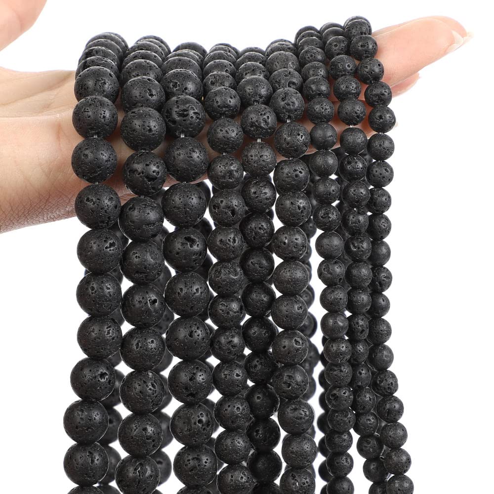 Schwarze Matte Frosted vulkanische Stein Lose Runde Perlen für DIY Armband Schmuck Machen 0/6/8/10 / 12mm-Schwarz_12mm- ca. 30 stücke