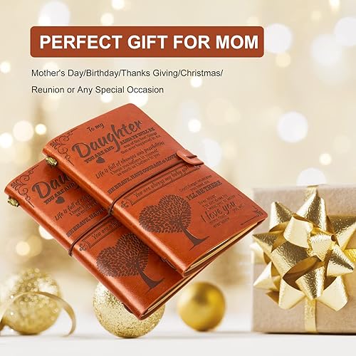 Miniatura 7 de Regalo para mi hija, diarios de cuero de parte de mamá o papá, diarios de escritura de 140 páginas para adolescentes, regalo especial para hija para