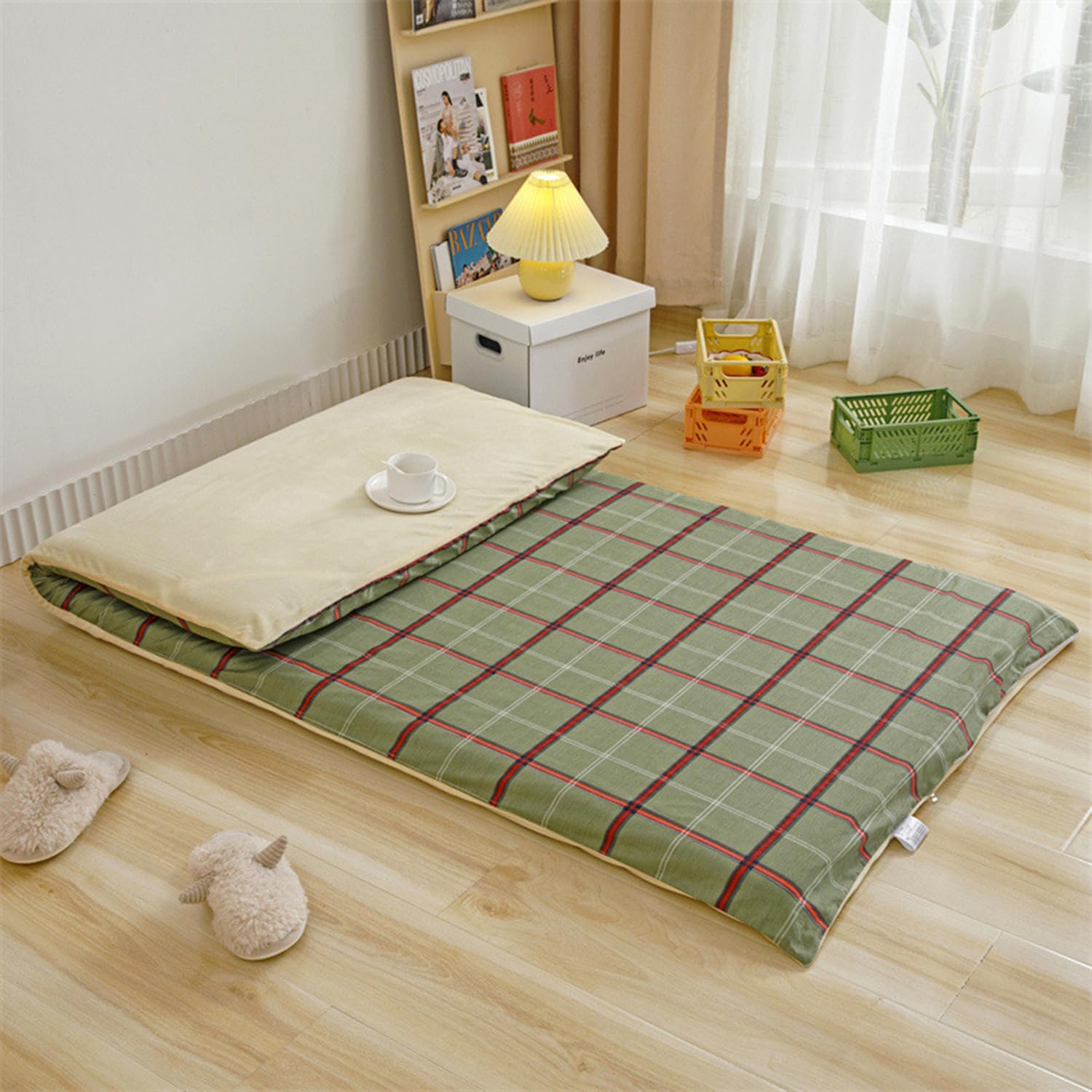 Cover for Traditional Japanese Floor Futon Mattres,with Zipper Machine Washable,Queen Size Futon Protective Cover Mattress Futon Dust Slipcovers,Style1,100x190cm/39x75