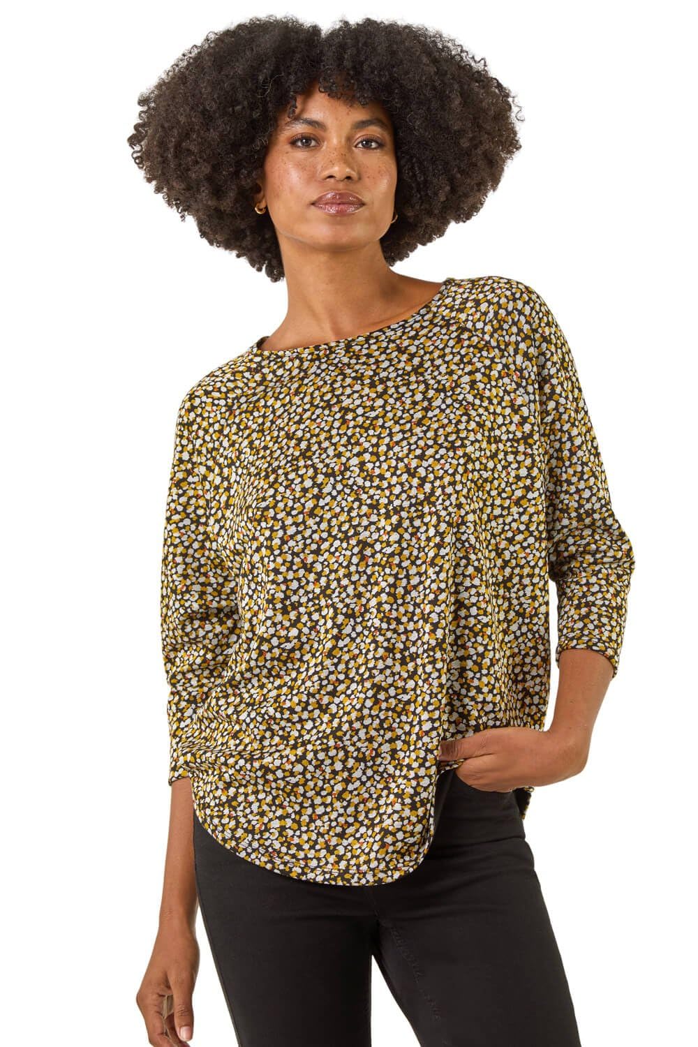 Roman Women's Spot Print Snit Jersey Top | Size: 18