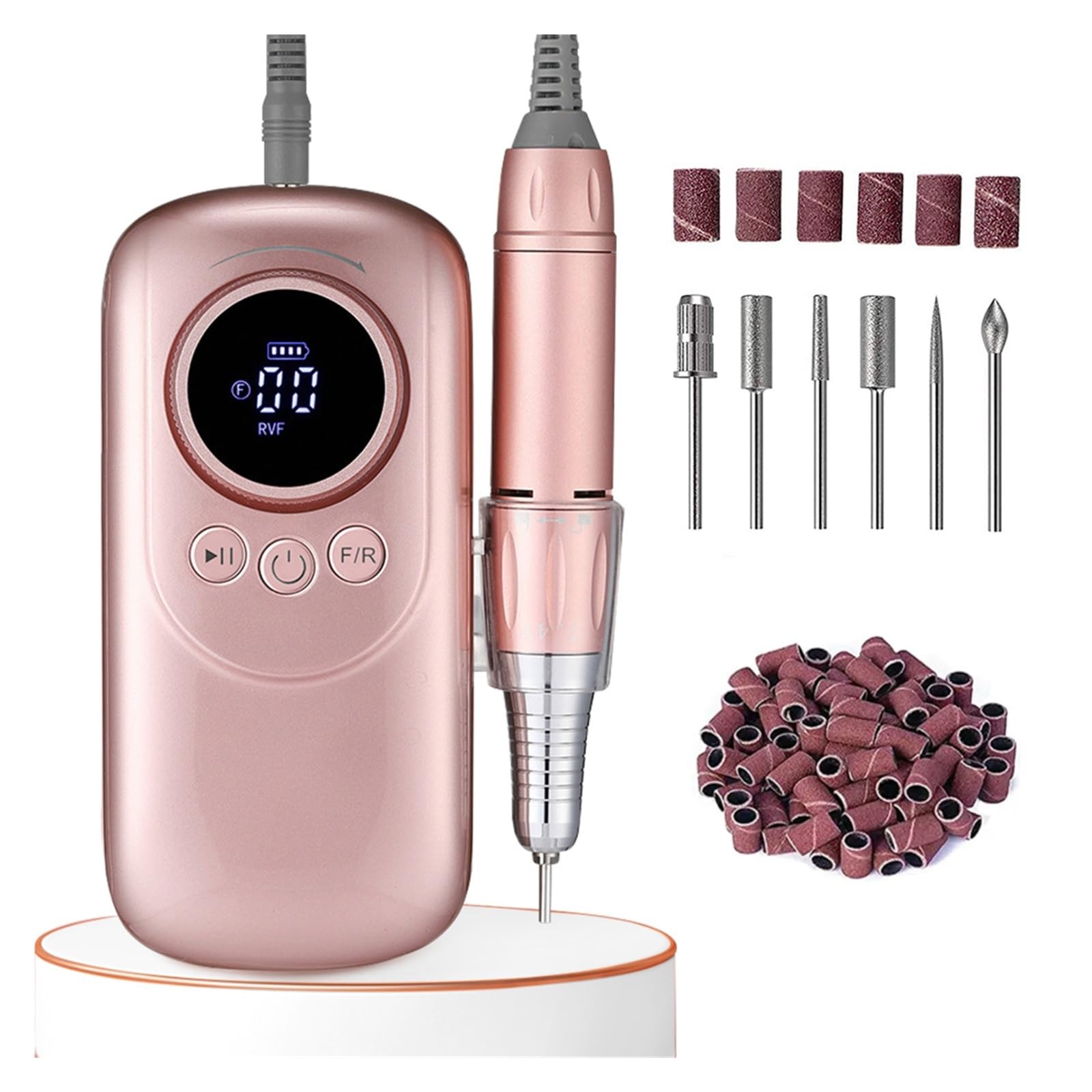 GaRcan Taladro de uñas, Taladro de uñas eléctrico inalámbrico, Taladros de uñas Profesionales de 35000 RPM para uñas acrílicas, Herramientas de uñas Profesionales Efile portátiles Recargables por USB
