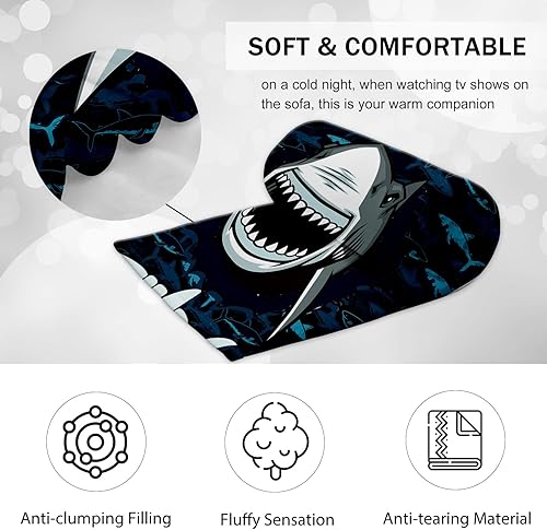 Miniatura 4 de Zckeunw Manta de tiburón grande manta suave y acogedora de 50 x 60 pulgadas manta de franela para ropa de cama de invierno sofá y regalo para