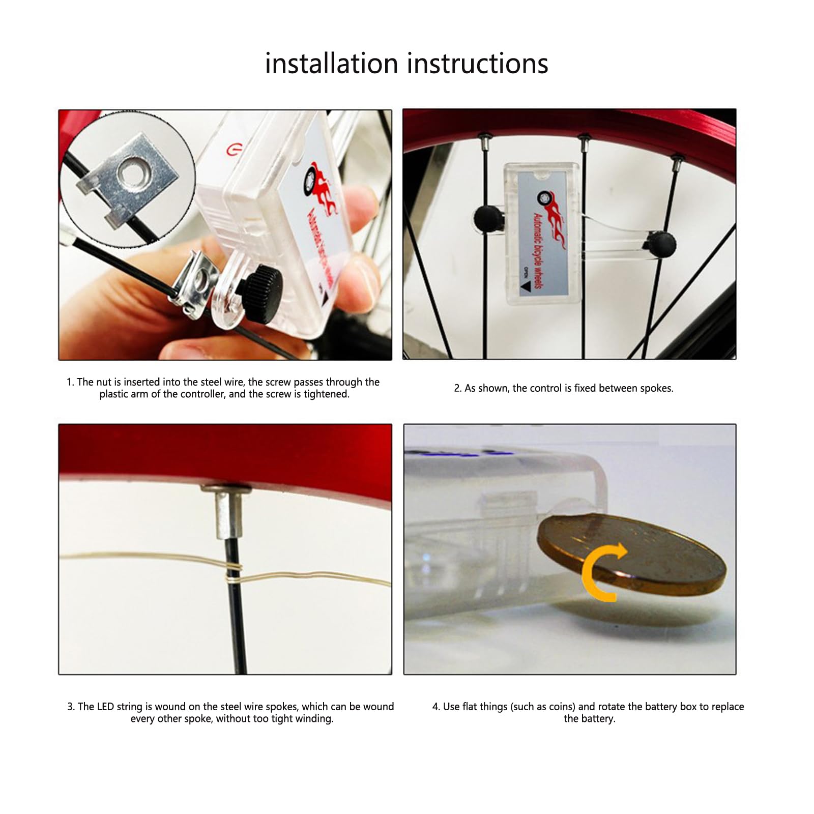 2 Luci Per Mozzo Ruota Bici Ricaricabili USB, LED Multicolor Impermeabili