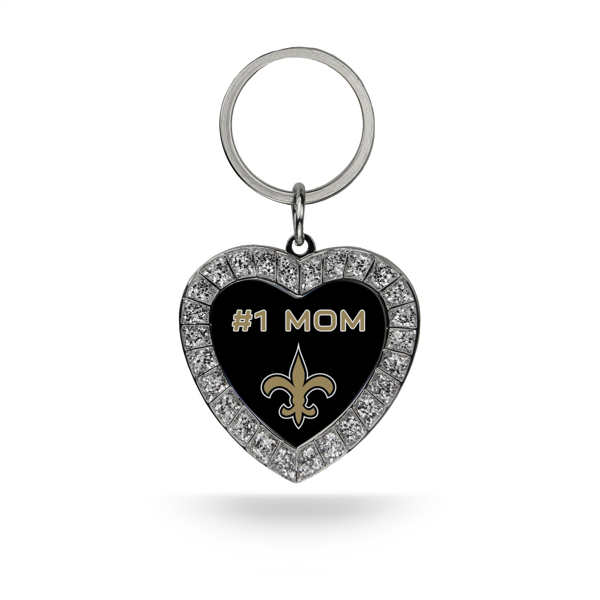 Rico Industries NFL Football Rhinestone Heart Keychain - Great Accessory