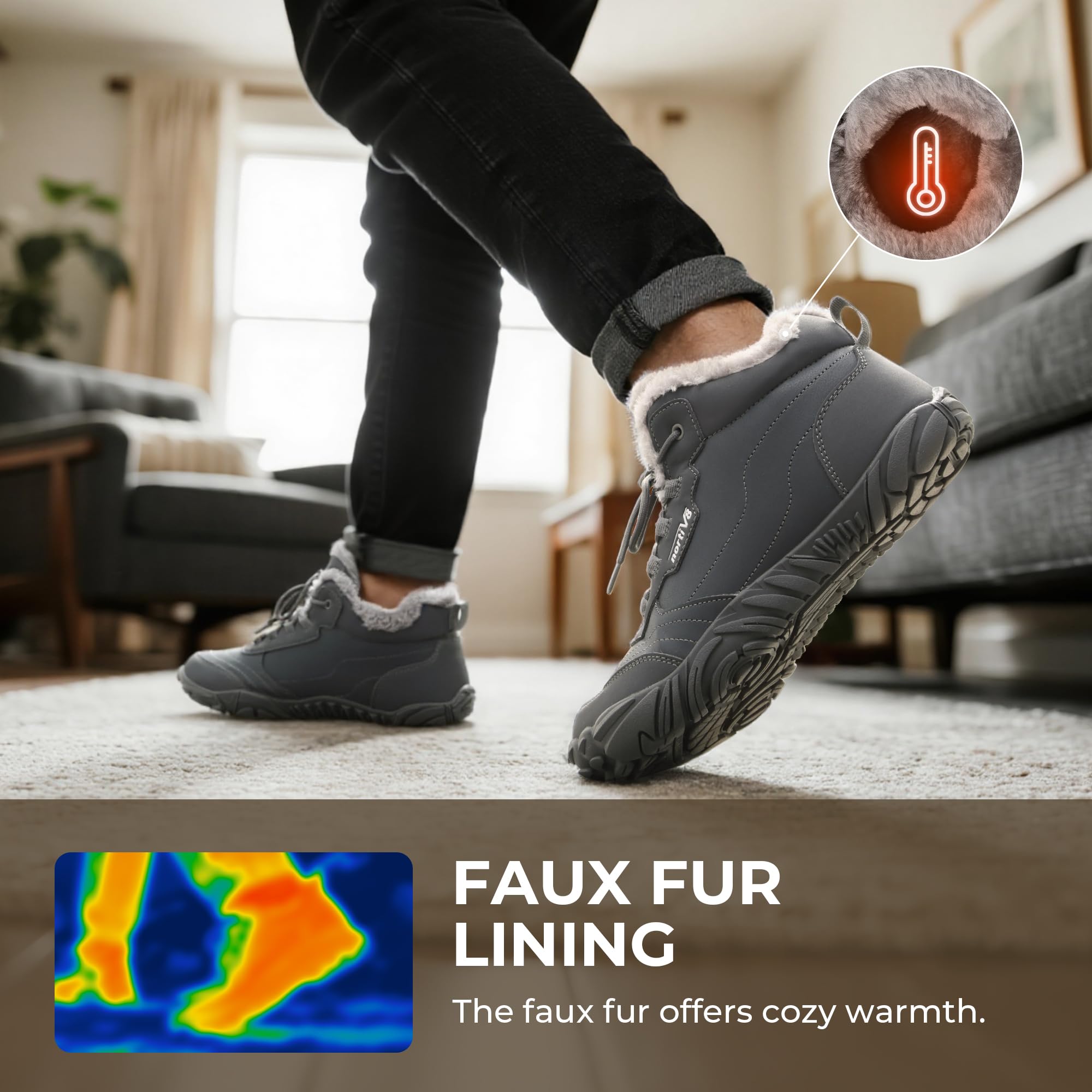 NORTIV 8 Męskie śniegowce, izolowane, wodoodporne buty outdoorowe
