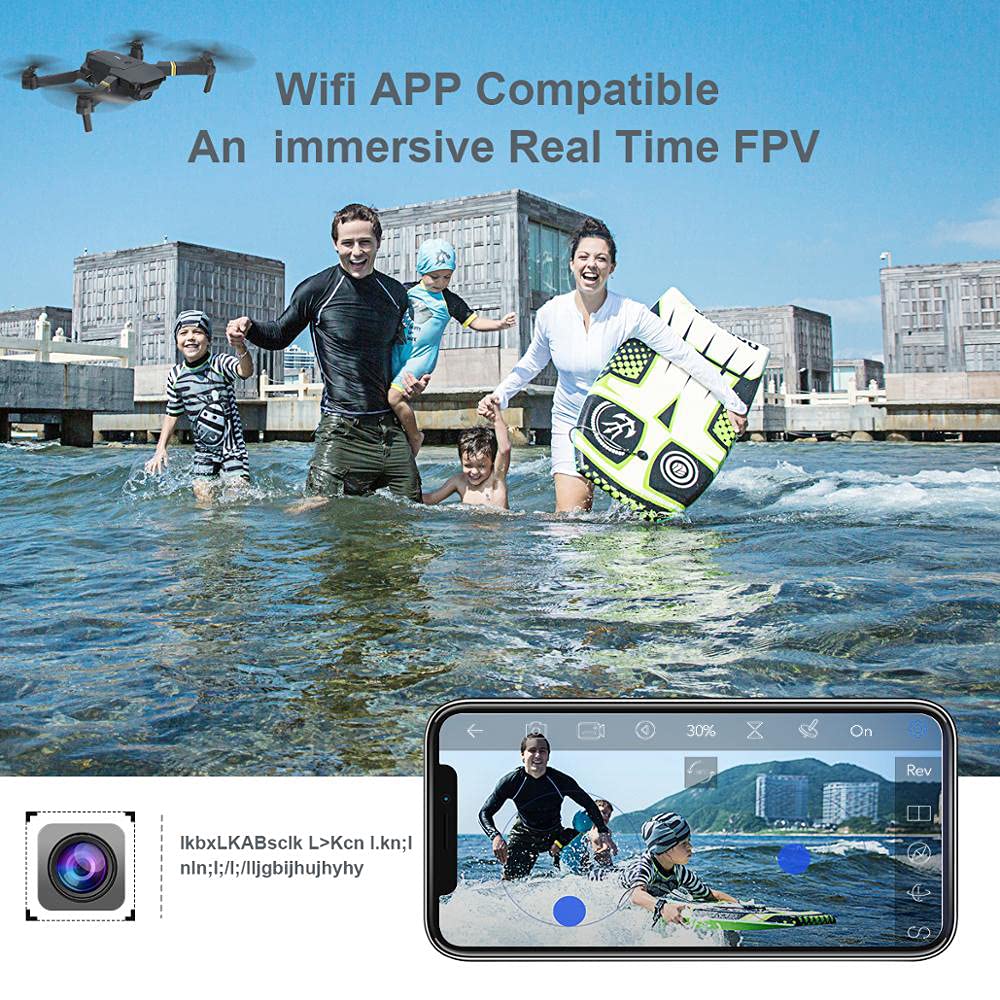 RC Quadcopter Mini Drone WiFi FPV Profesional with 720P/1080P Wide Angle HD Camera Foldable Drone RTF -25 Mins Flight Time Altitude Hold One Key Take Off/Landing 1080P(1080P)