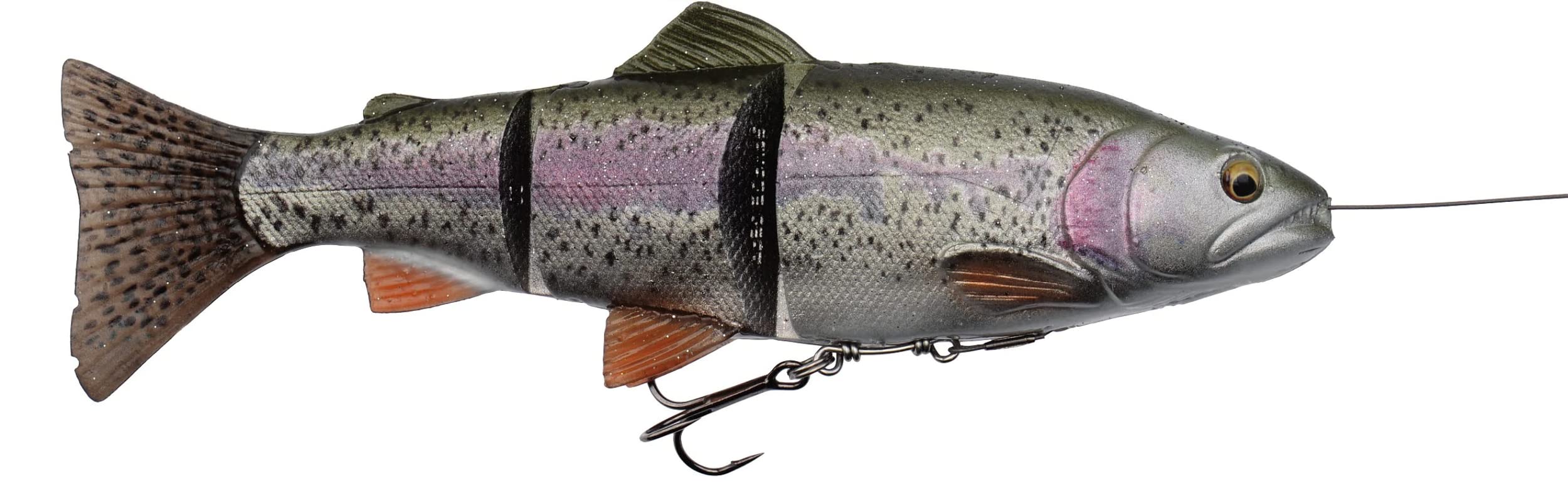 Leurre Savage Gear 4D Line Thru Trout - Truite Caoutchouc Aspect Naturel, 15cm/35g, Coule Lentement - Appât Pour Brochet, Peau 4D Réaliste, Nage En S
