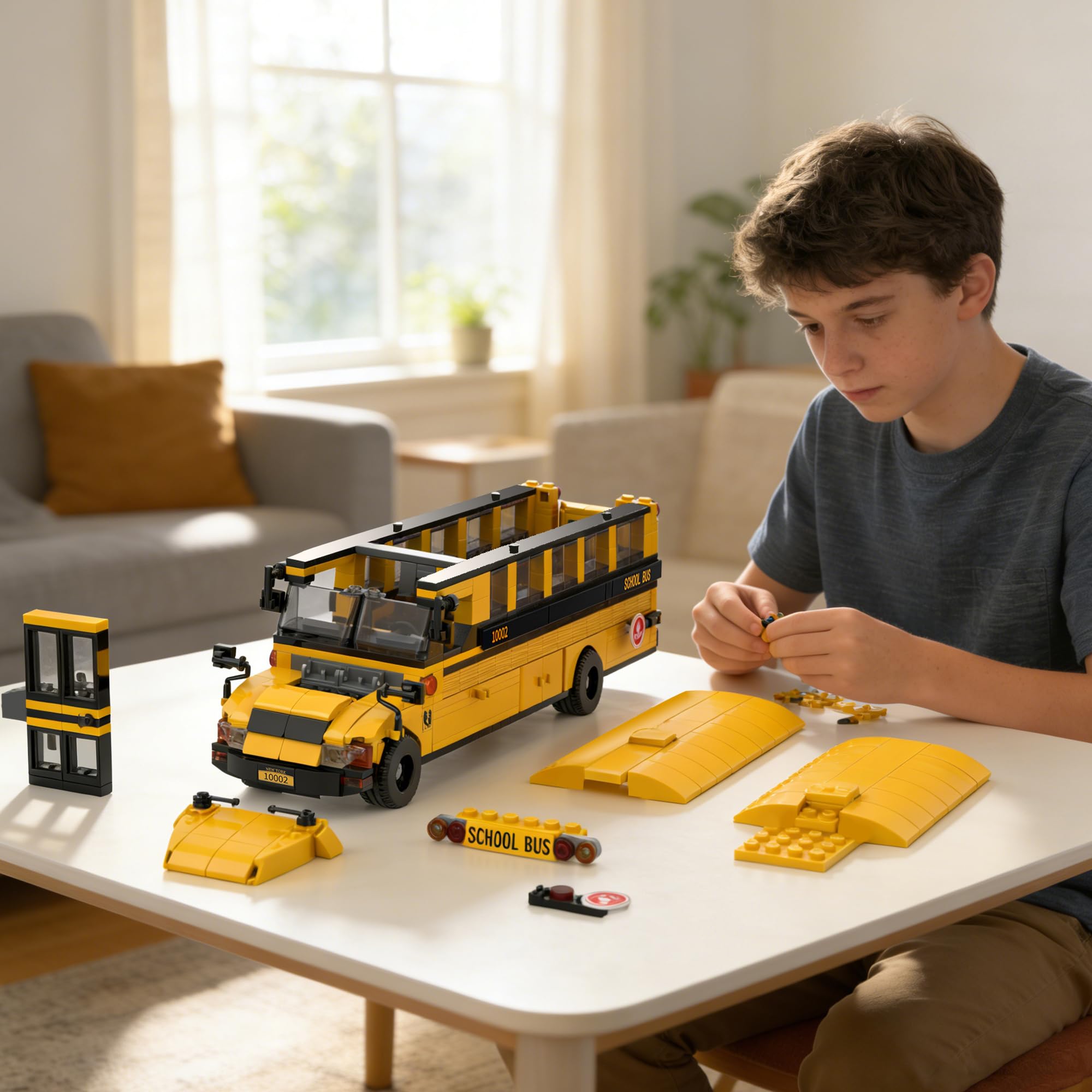 Mavo brix Set di Costruzioni Autobus Scolastico, Modello Educativo STEM, Compatibile con Lego, Autobus Giallo per il Trasporto Scolastico, Regalo per Adulti e Ragazzi 14+, 788 Pezzi