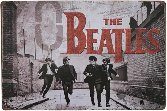 Tin Metal Sign Plaque Bar Pub Vintage Retro Wall Decor Poster Home Club Tavern Wall Door (30 x 20 cm) - UK Company (064 The Beatles)