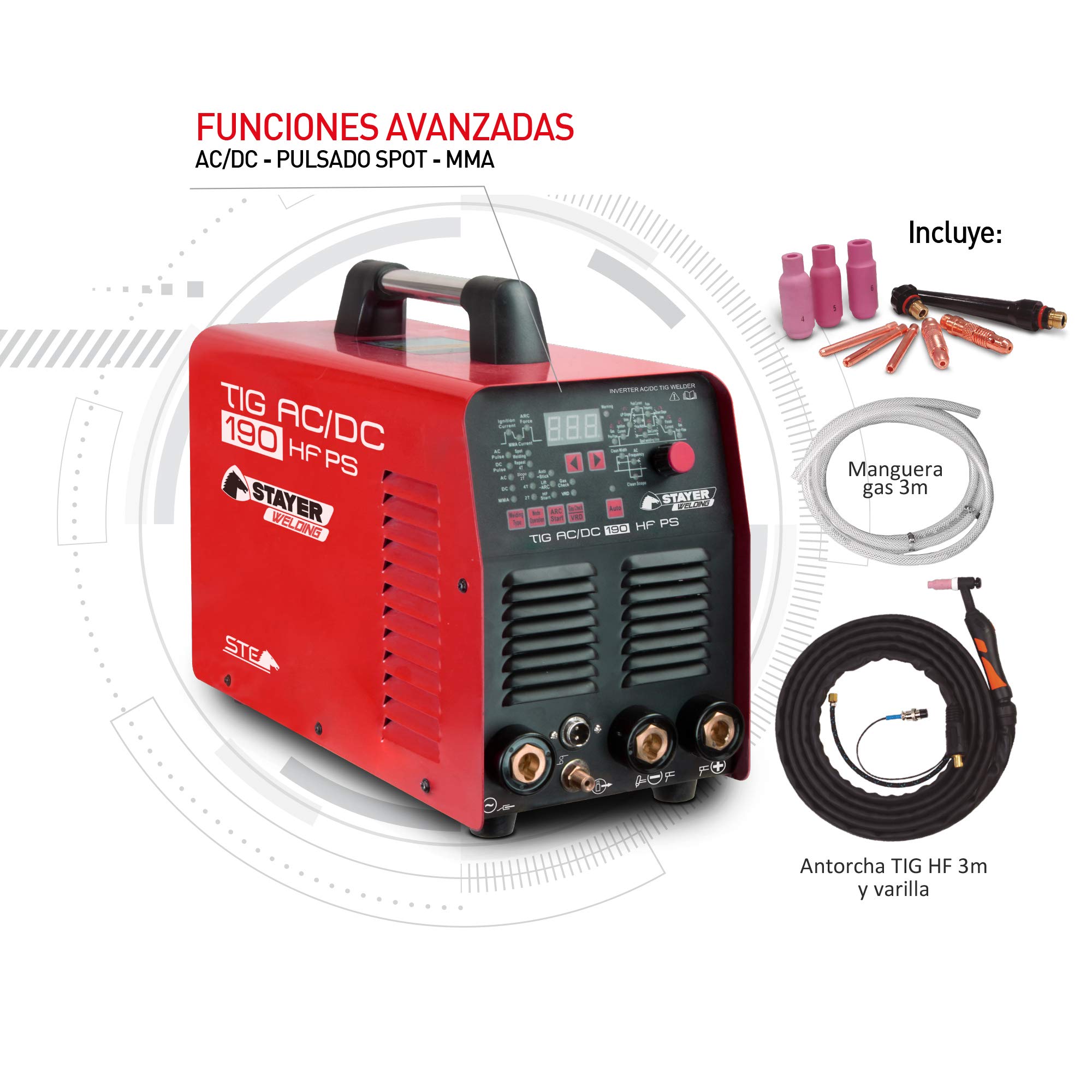 Apparecchiatura di saldatura inverter, TIG AC/DC 190 HF PS