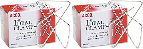 ACCO Ideal - Abrazadera de papel (abrazadera de mariposa), acabado liso, tamaño n. 1 (grande), 12caja (A7072610) (paquete de 2)