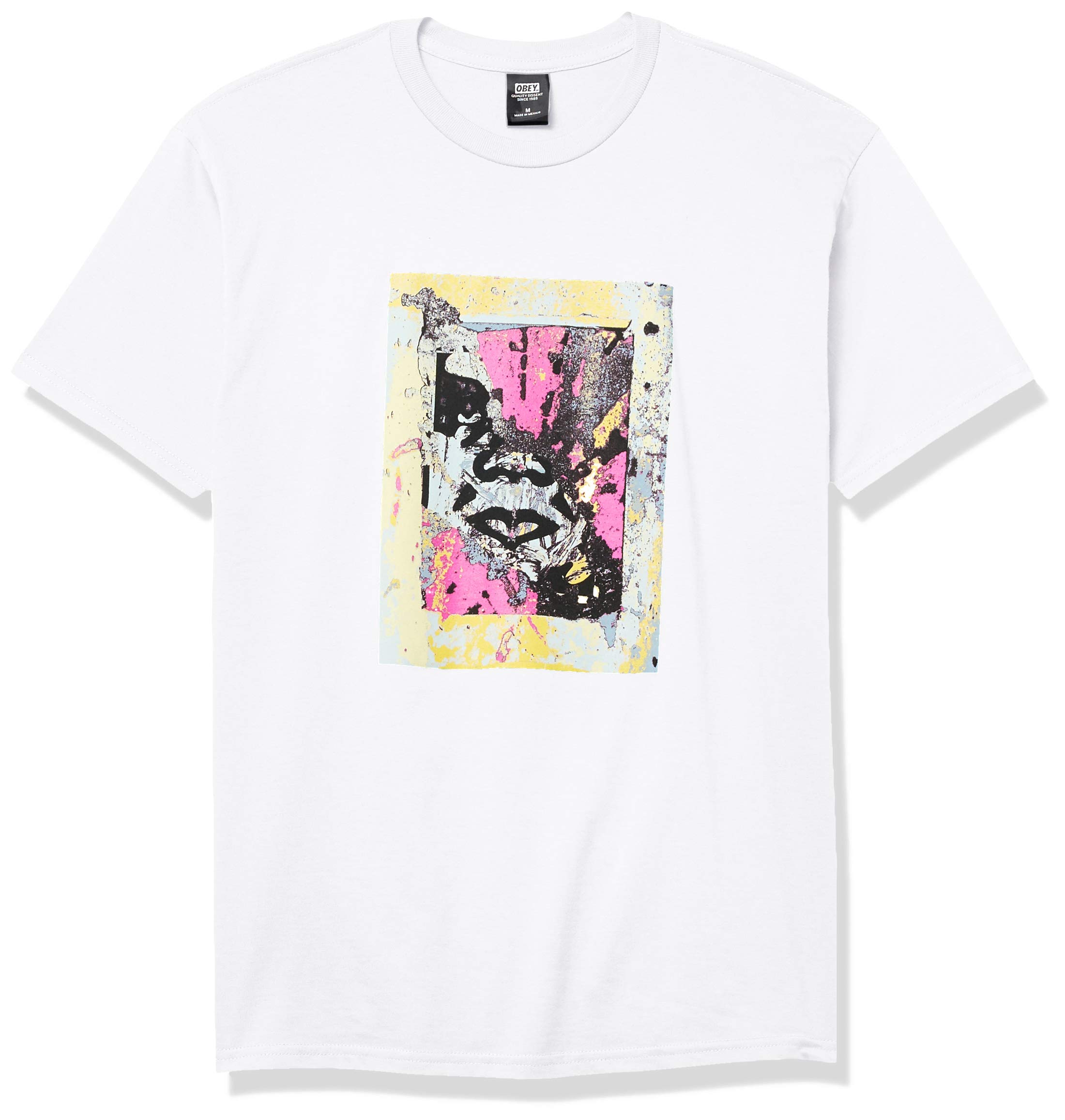 OBEY Mens Basic Ss Tee, Enhanced Disintegration Tee