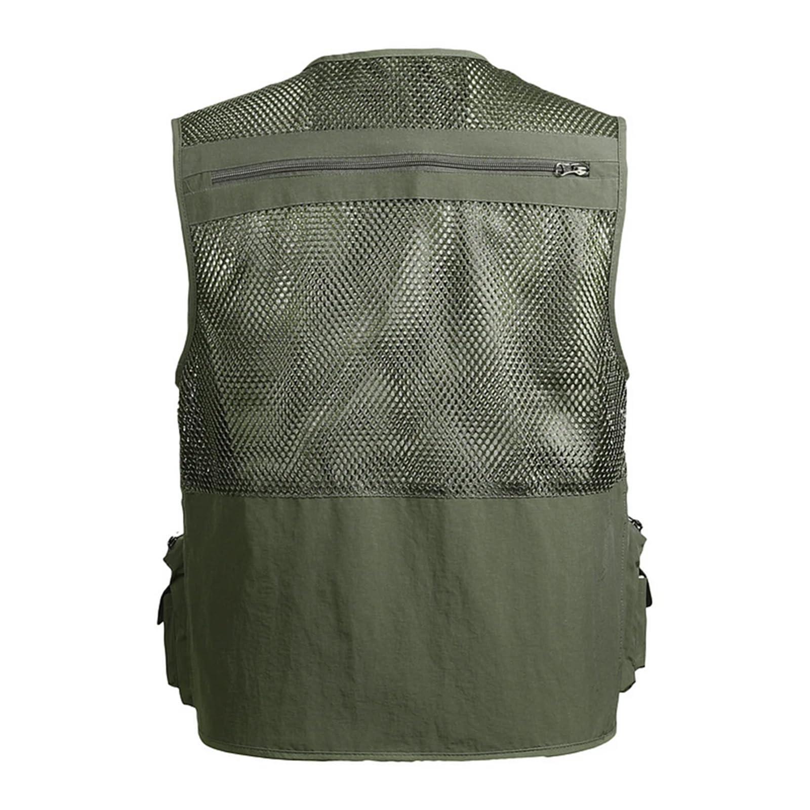 Gilet da Pesca da Uomo Gilet da Pesca Traspirante da Viaggio in Rete con Tasche con Cerniera Gilet da Lavoro Estivo per attività all'aperto