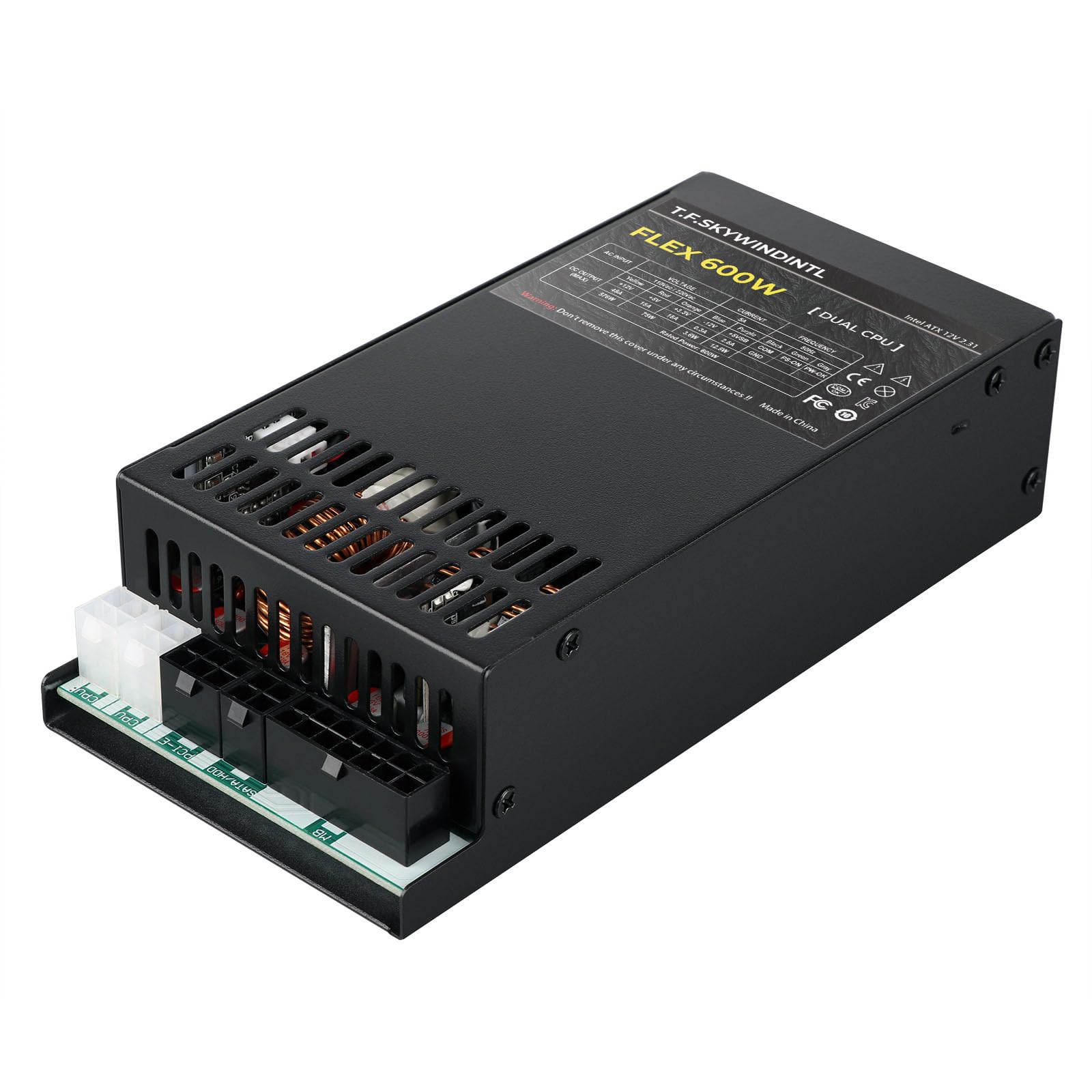 Fuente de alimentación flexible de 600 W Conector de CPU dual ultra silencioso totalmente modular PSU de voltaje completo 110/220 V para PC de computadora, servidor, POS AIO, sistema
