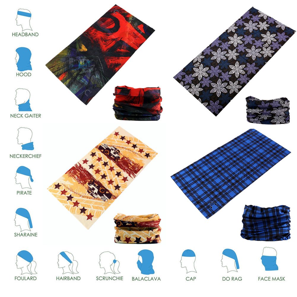 DEMIL 6PCS/8PCS/12PCS Seamless Headband Bandanas Headwear for Men&Women Scarf(A9(12PCS)) 1